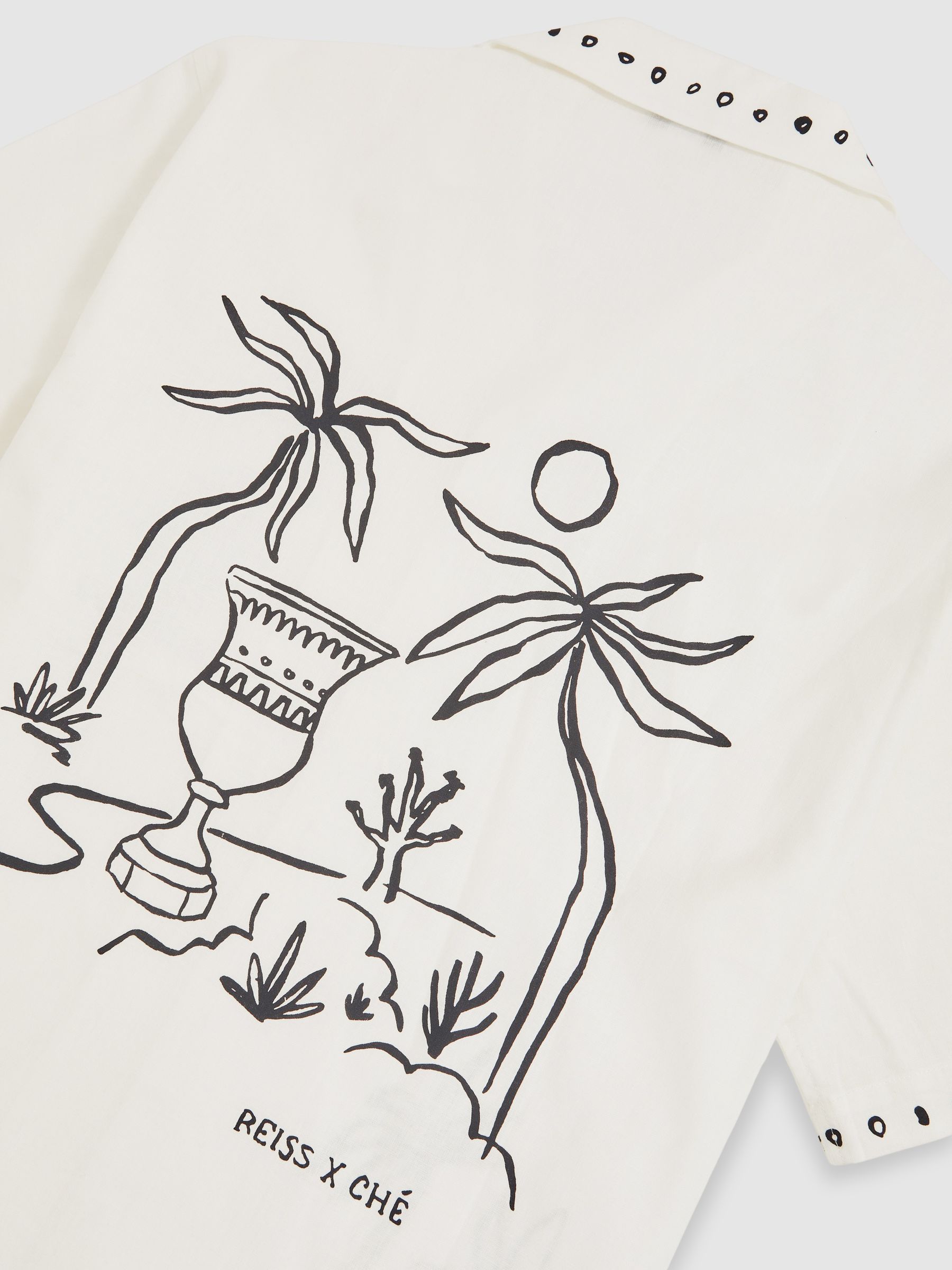 Reiss | Che Cotton-Linen Palm Shirt in White - image 2