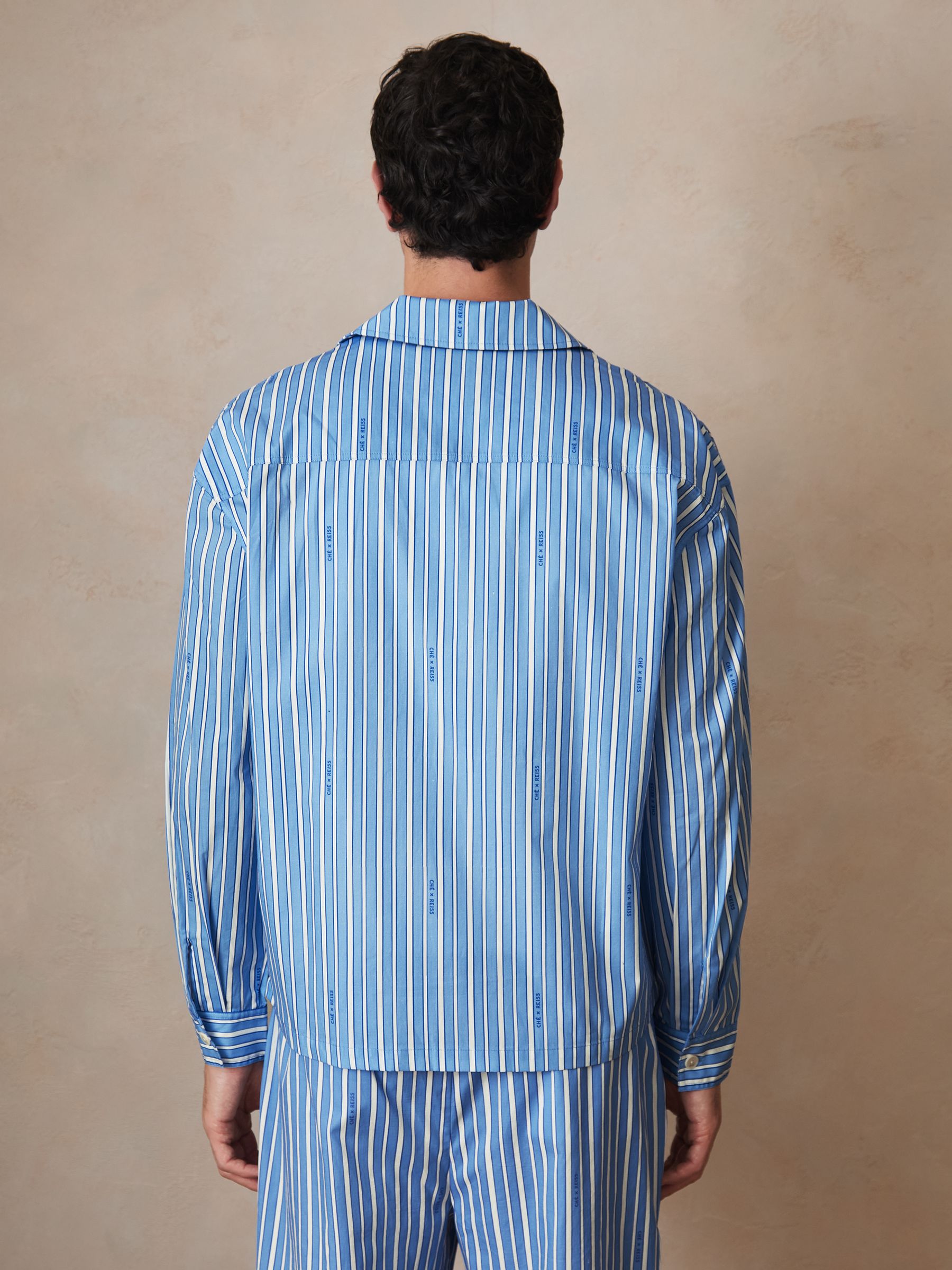Reiss | Ché Poplin Stripe Pocket Shirt in Bright Blue/White - Image 5 of 7