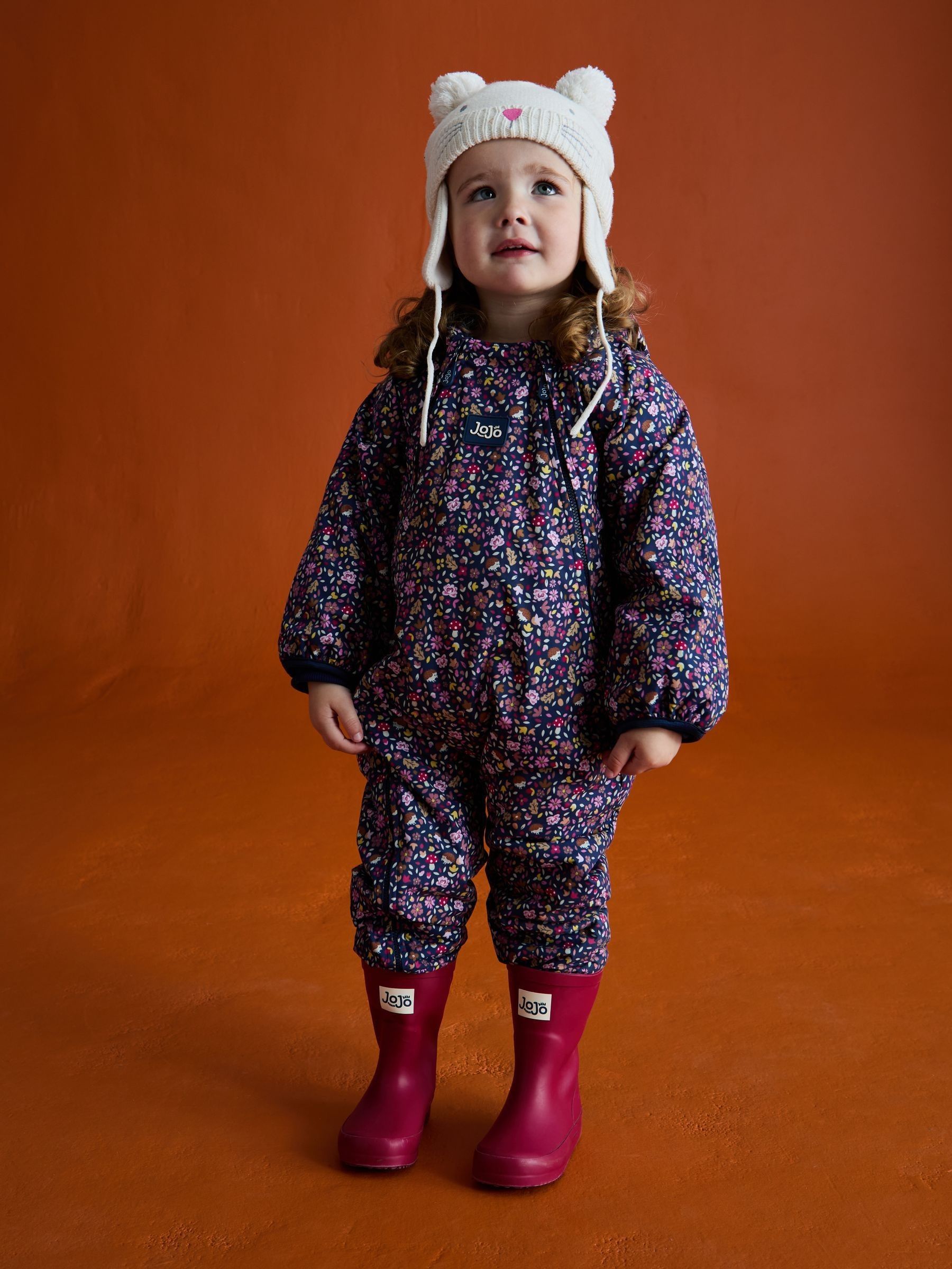Navy Hedgehog Fleece-lined Waterproof Puddle Suit - Image 2 of 8