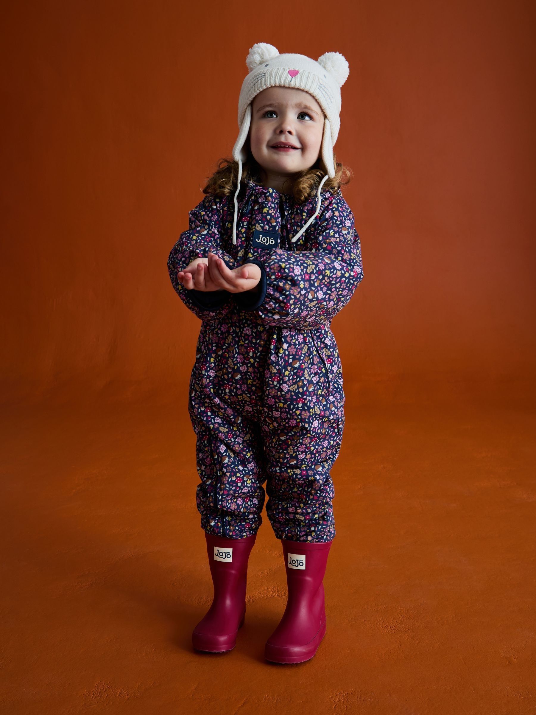 Navy Hedgehog Fleece-lined Waterproof Puddle Suit - Image 3 of 8