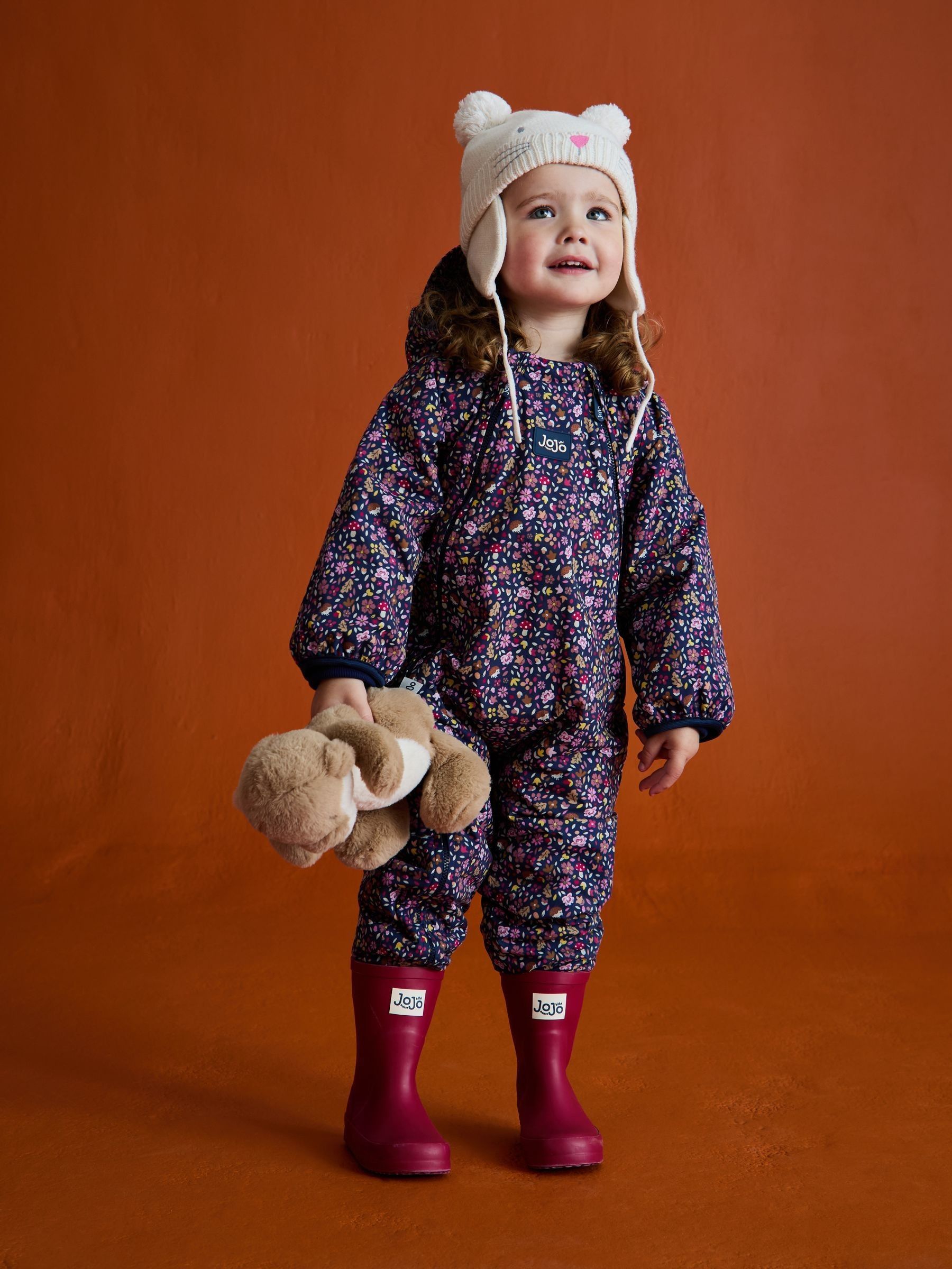 Navy Hedgehog Fleece-lined Waterproof Puddle Suit - Image 4 of 8