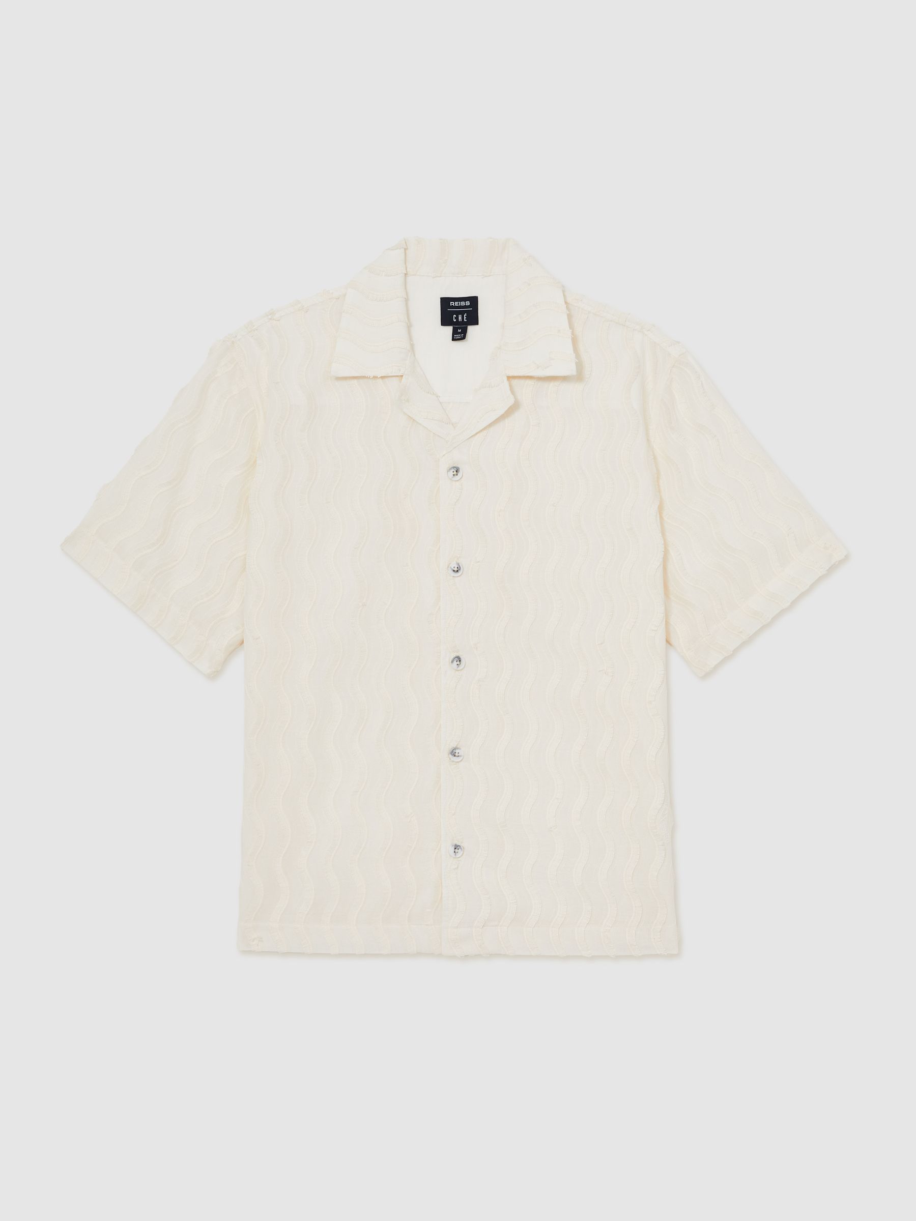 Reiss | Ché Fringed-Wave Shirt in Off White - Image 2 of 6