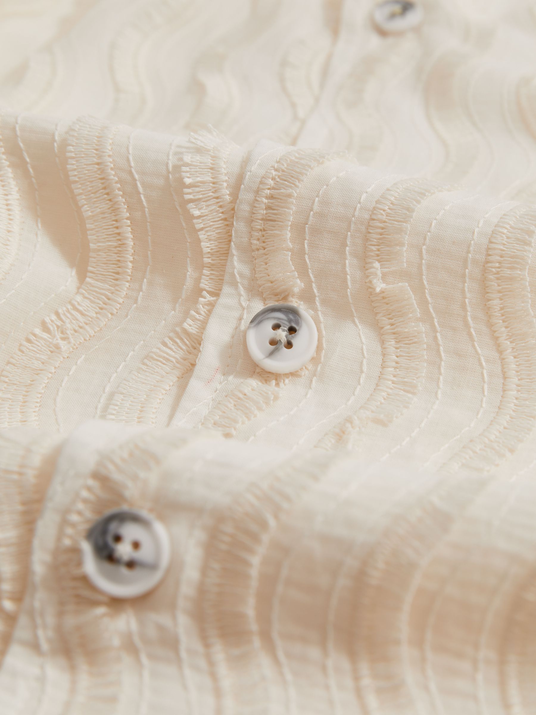 Reiss | Che Fringed-Wave Shirt in Off White - image 3