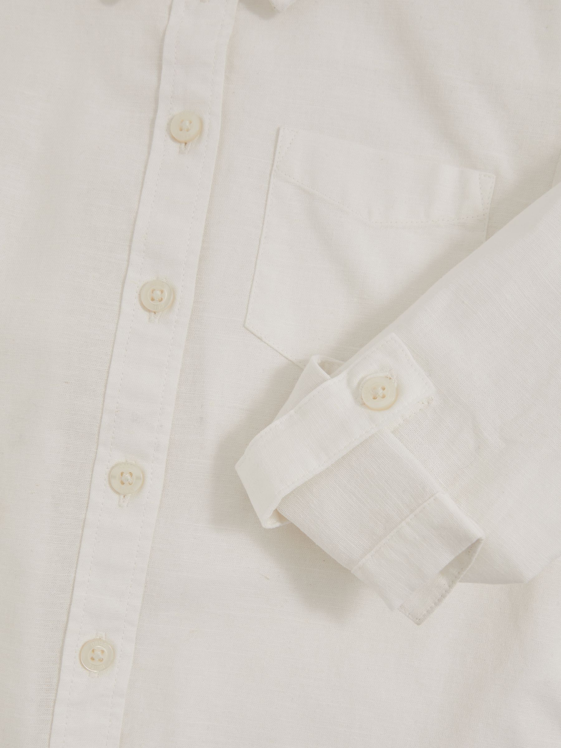 13-14 yrs Linen Roll-Cuff Shirt in Ivory - Image 4 of 4