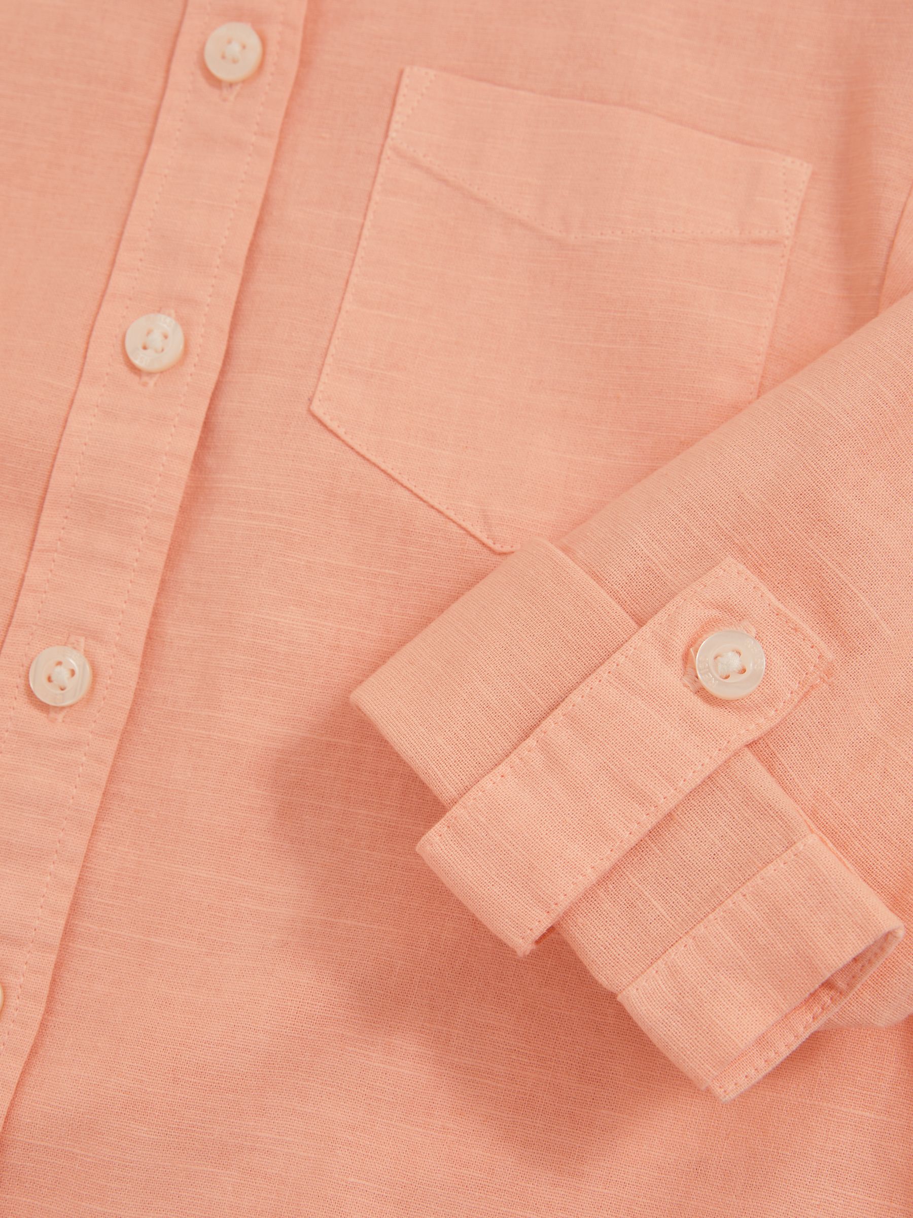 13-14 yrs Linen Roll-Cuff Shirt in Peach - Image 5 of 5