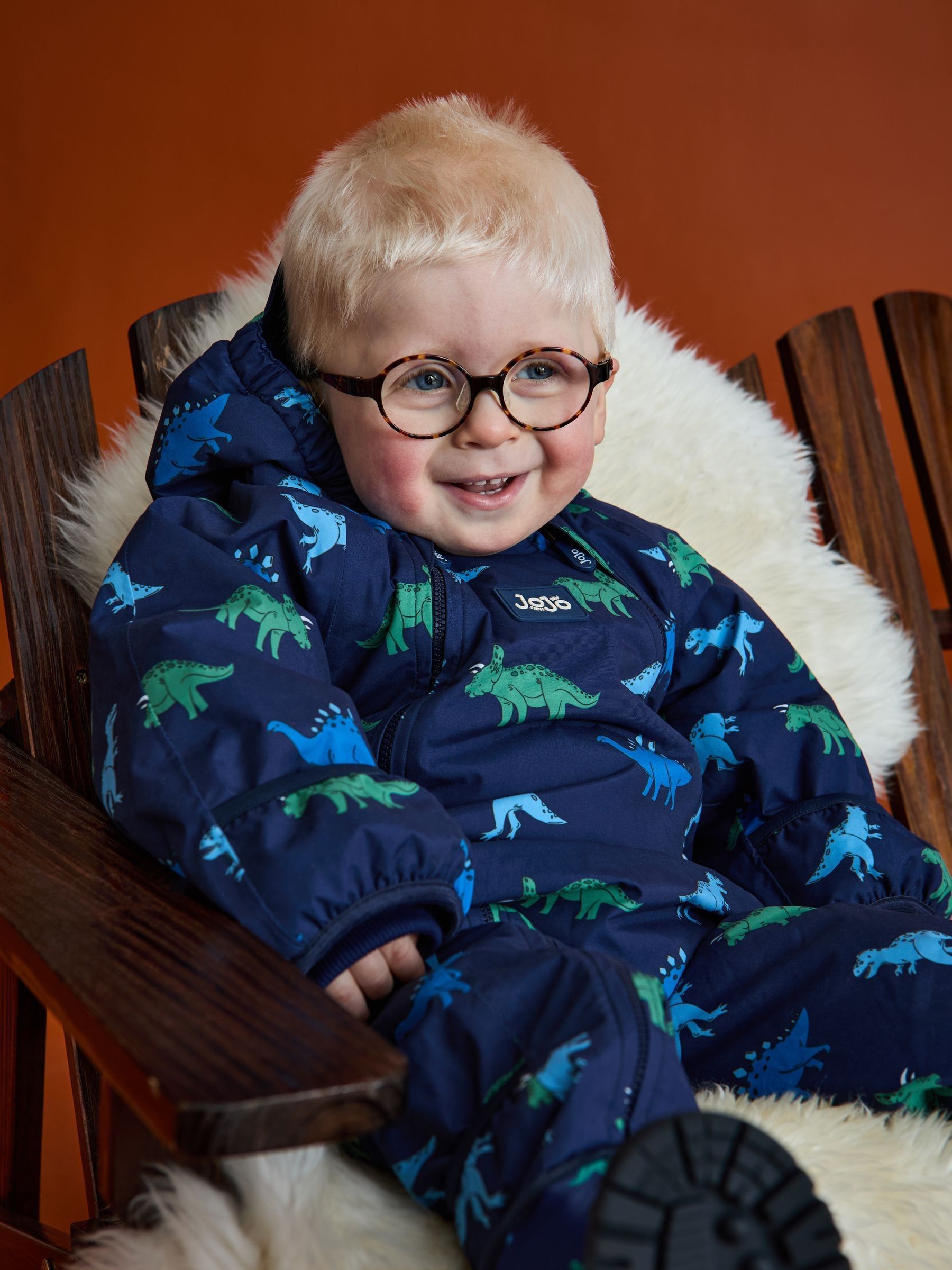 Navy Dino Fleece-lined Waterproof Puddle Suit - Image 3 of 4