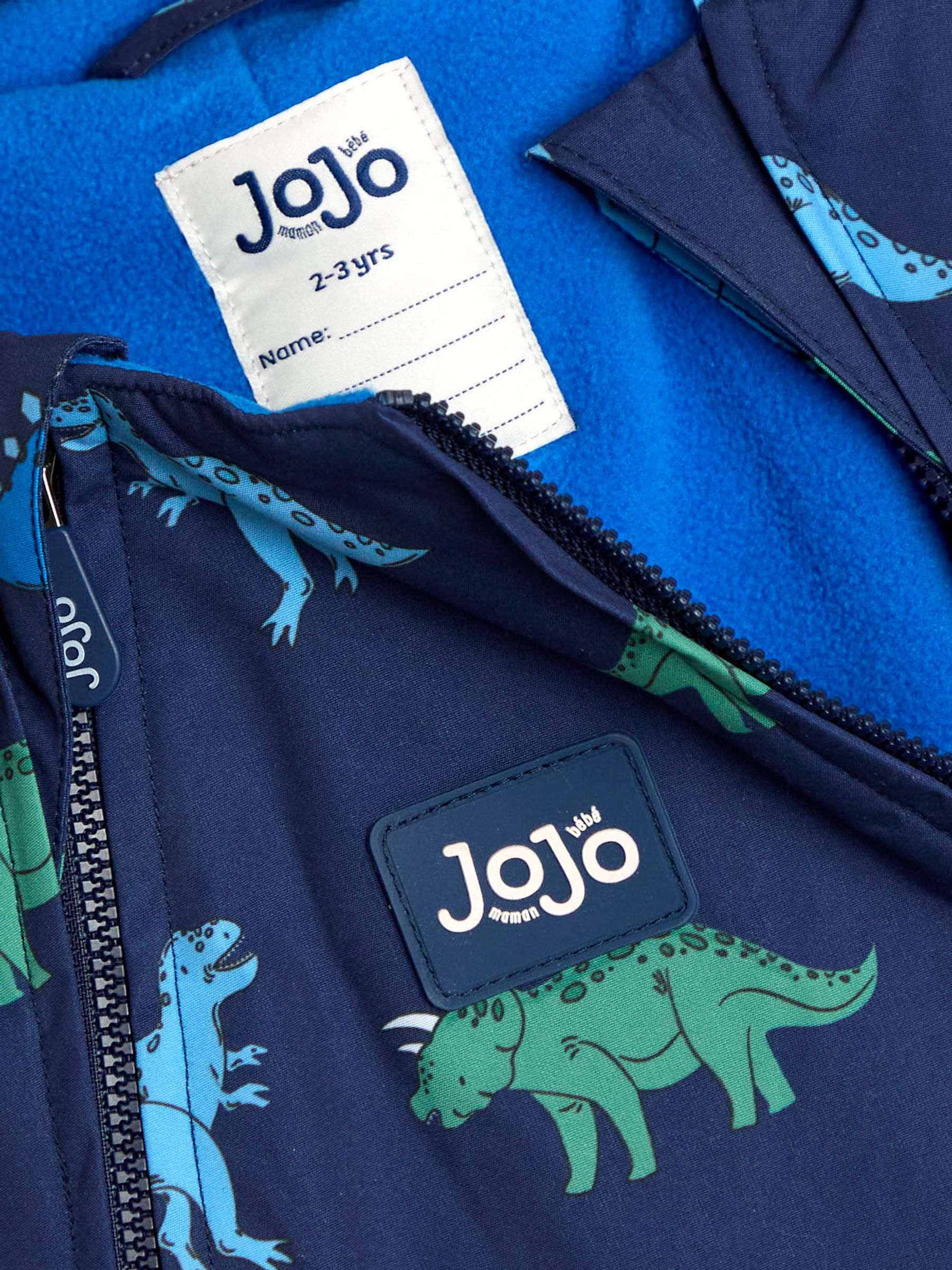 Navy Dino Fleece-lined Waterproof Puddle Suit - Image 5 of 5 Navy Dino Fleece-lined Waterproof Puddle Suit - Image 5 of 5