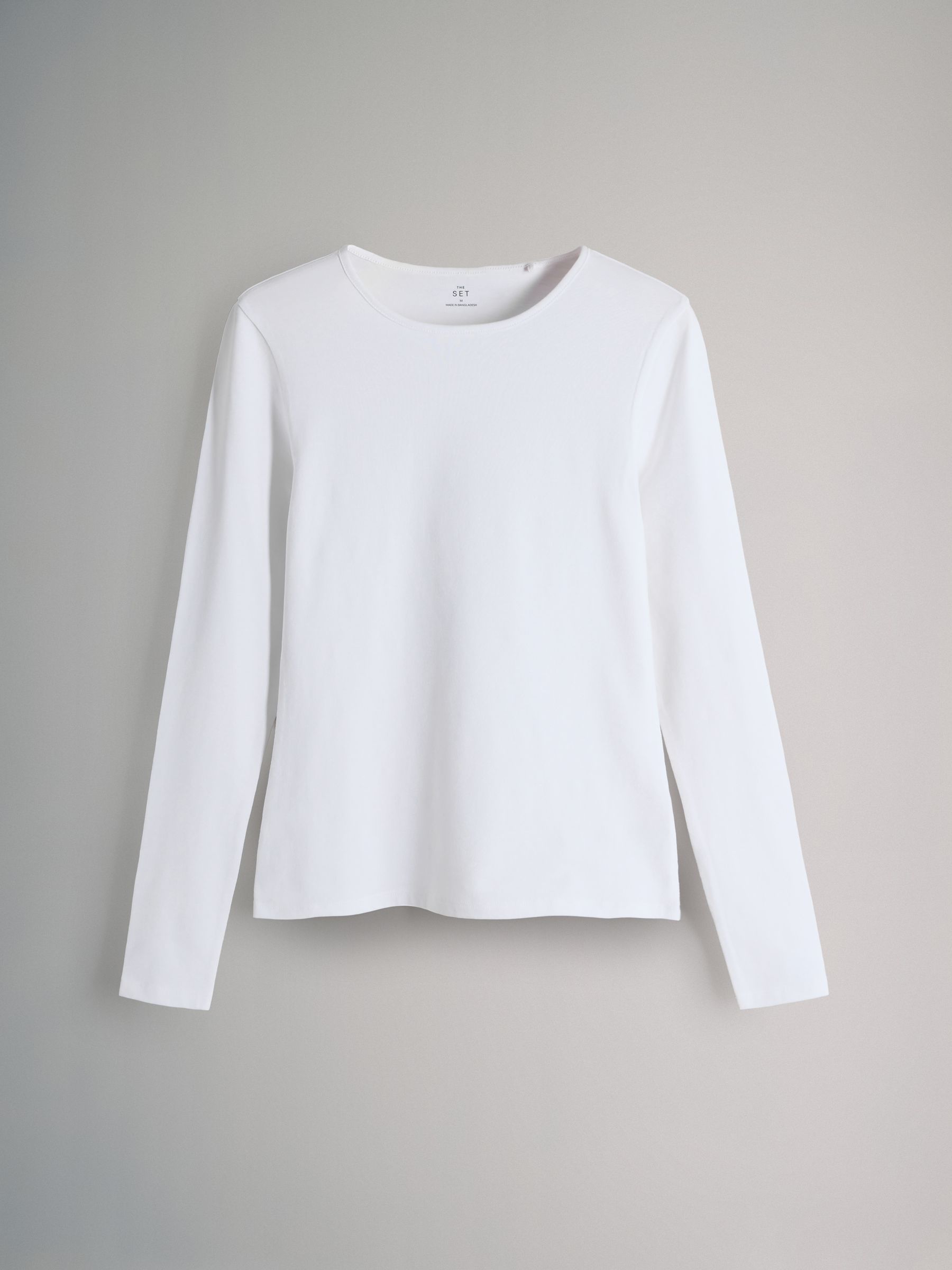 Navy Blue/Light Blue/Charcoal Grey/Grey Marl/White - 5 Pack Long Sleeve Crew Neck T-Shirts - Image 2 of 8