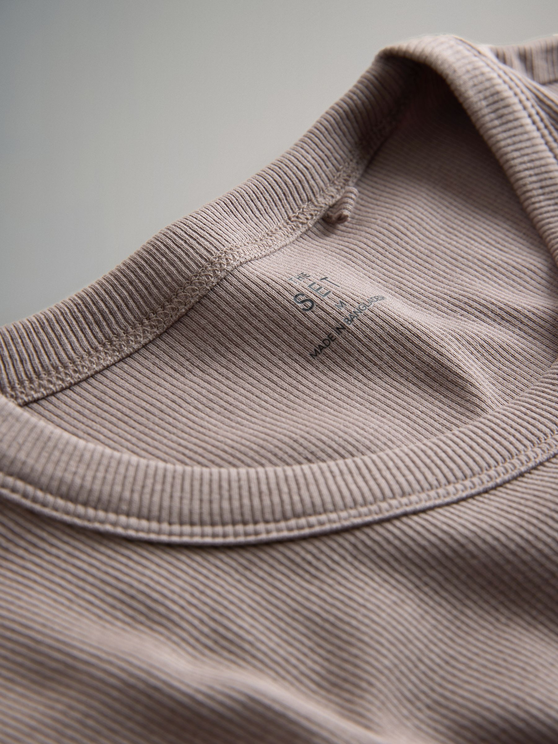 Black/White/Grey Marl/Charcoal/Brown/Taupe Brown 7 Pack Long Sleeve Ribbed T-Shirts - Image 6 of 6