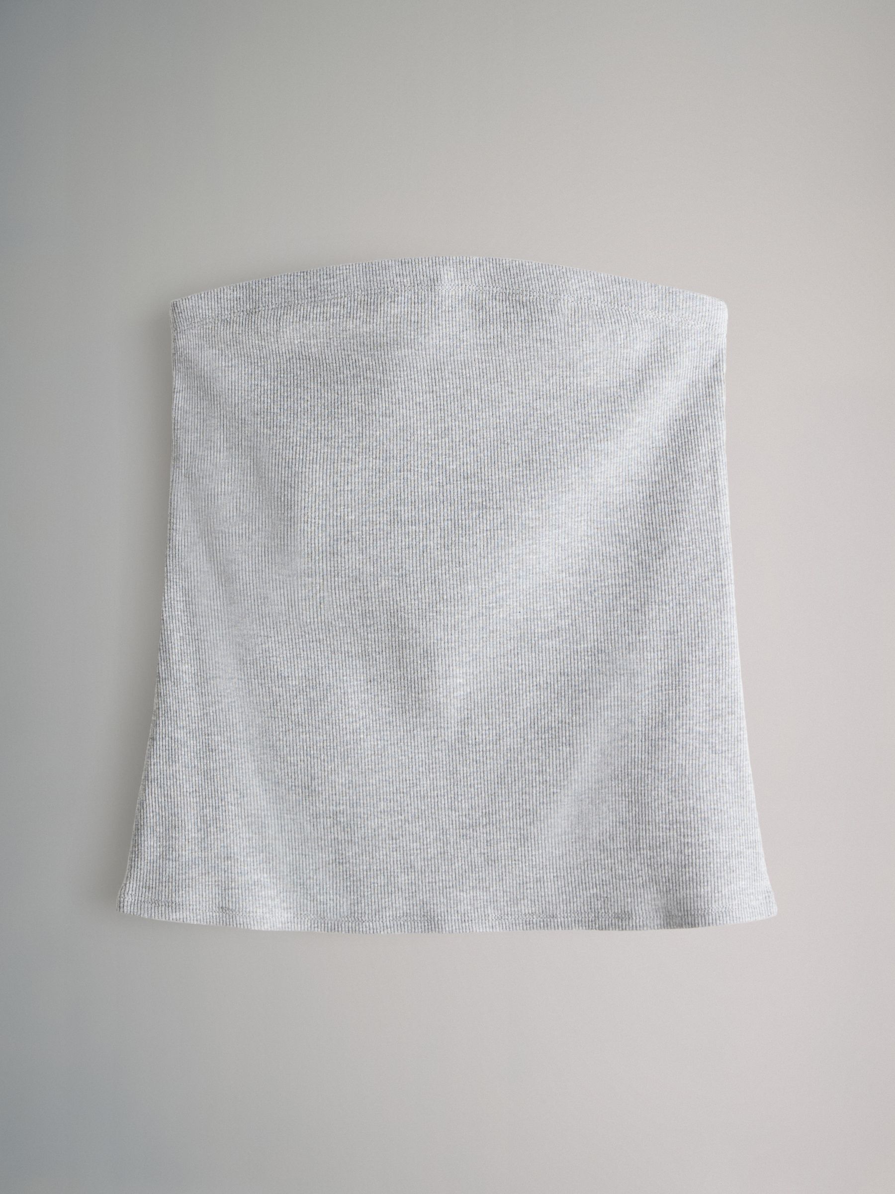White/Black/Light Grey Marl/Chocolate Brown/Stripe - 5 Pack Ribbed Bandeau Tops - Image 5 of 16