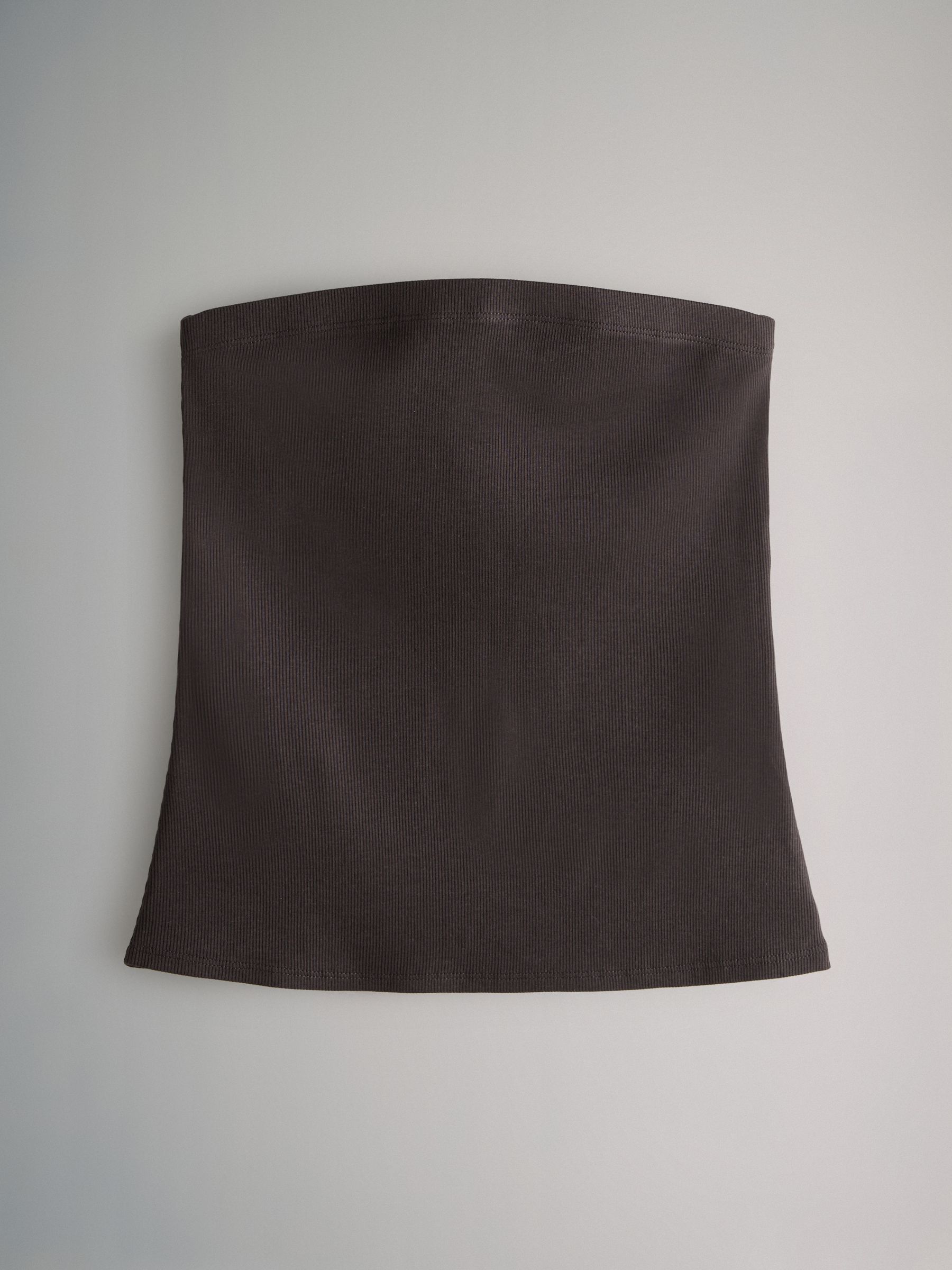 White/Black/Light Grey Marl/Chocolate Brown/Stripe - 5 Pack Ribbed Bandeau Tops - Image 7 of 16