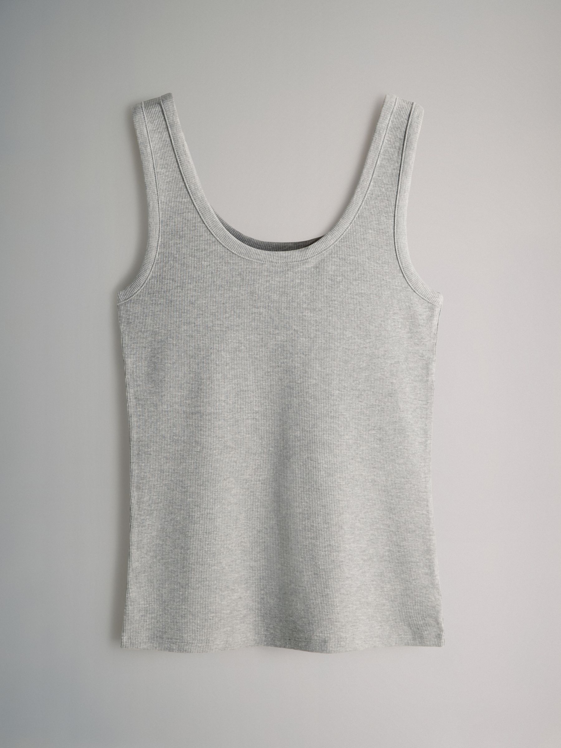5 Pack Ribbed Scoop Neck Vests - Image 4 of 8