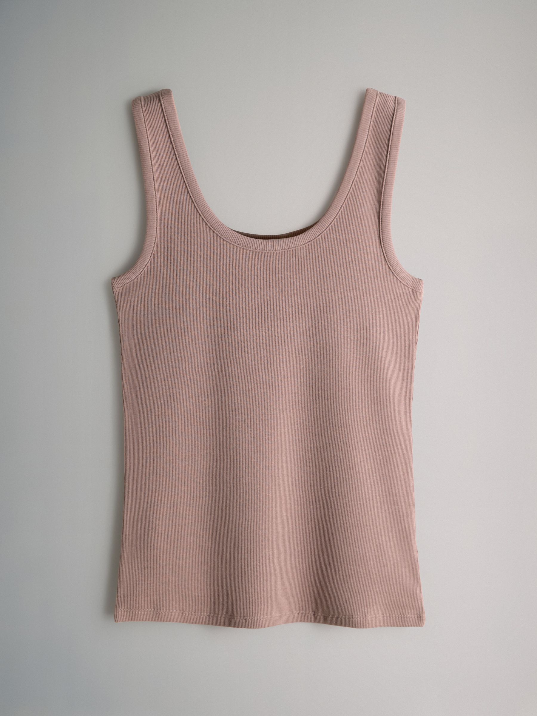 5 Pack Ribbed Scoop Neck Vests - Image 5 of 8