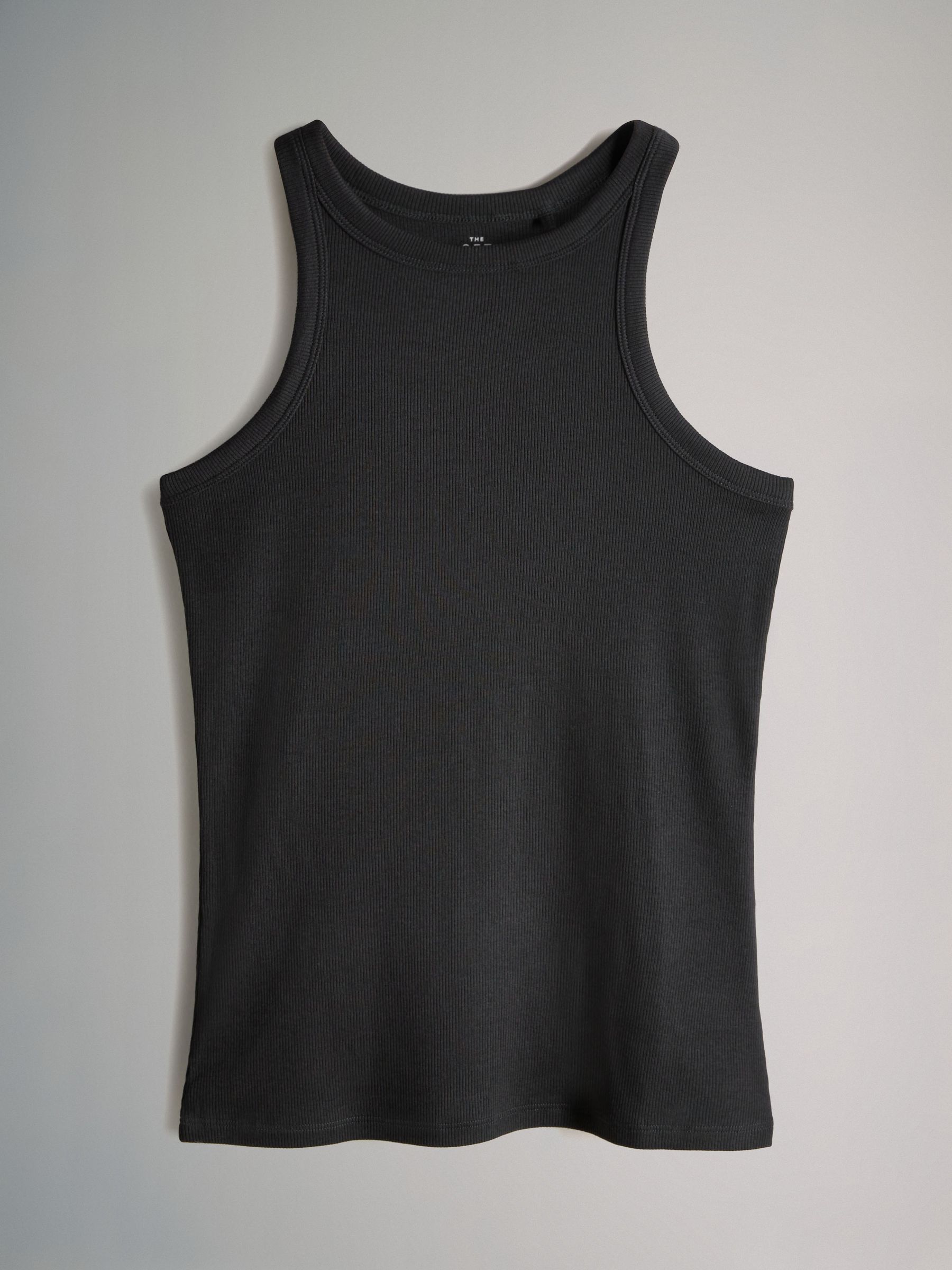Black/Chocolate Brown/Taupe Brown/Stipe/White - 5 Pack Racer Ribbed Vests - Image 2 of 8