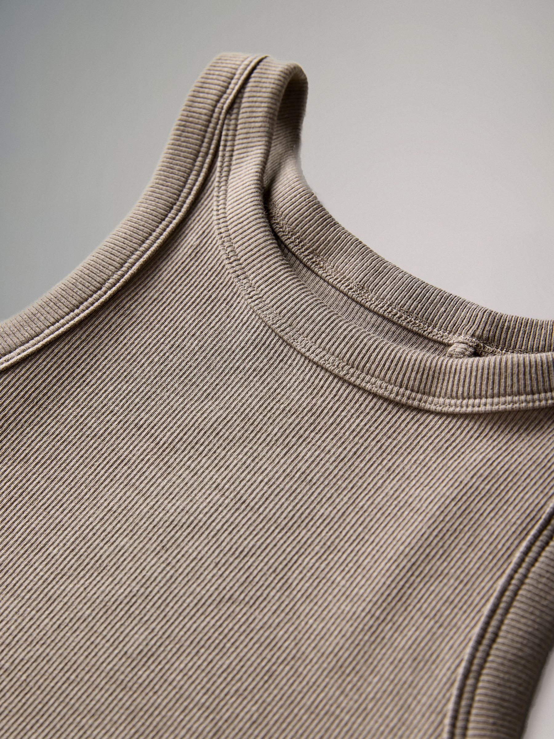 Black/Chocolate Brown/Taupe Brown/Stipe/White - 5 Pack Racer Ribbed Vests - Image 7 of 8