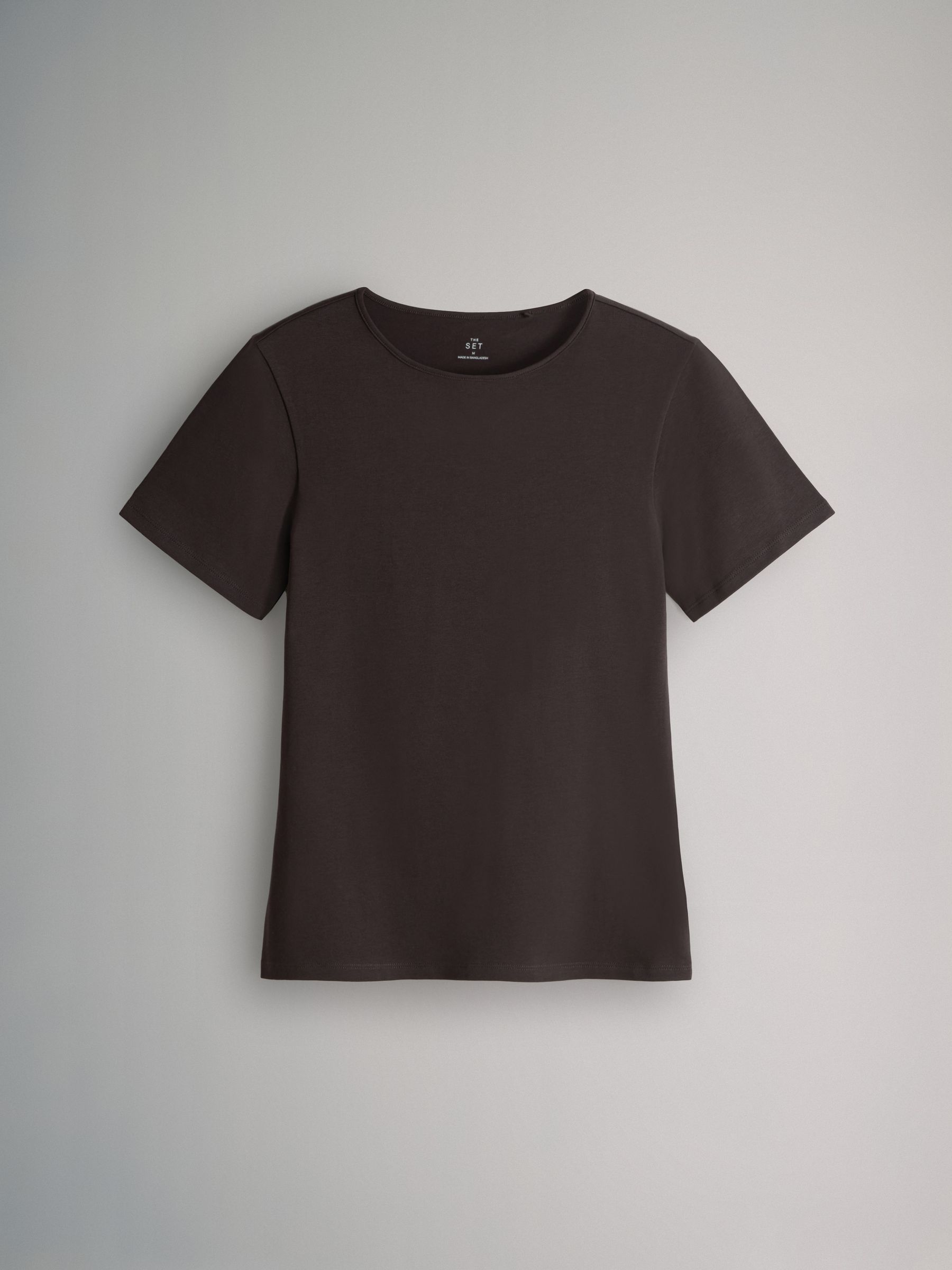 Navy/Chocolate Brown/Brown/Stripe/White - 5 Pack Short Sleeve Fitted Crew Neck T-Shirts - Image 6 of 8