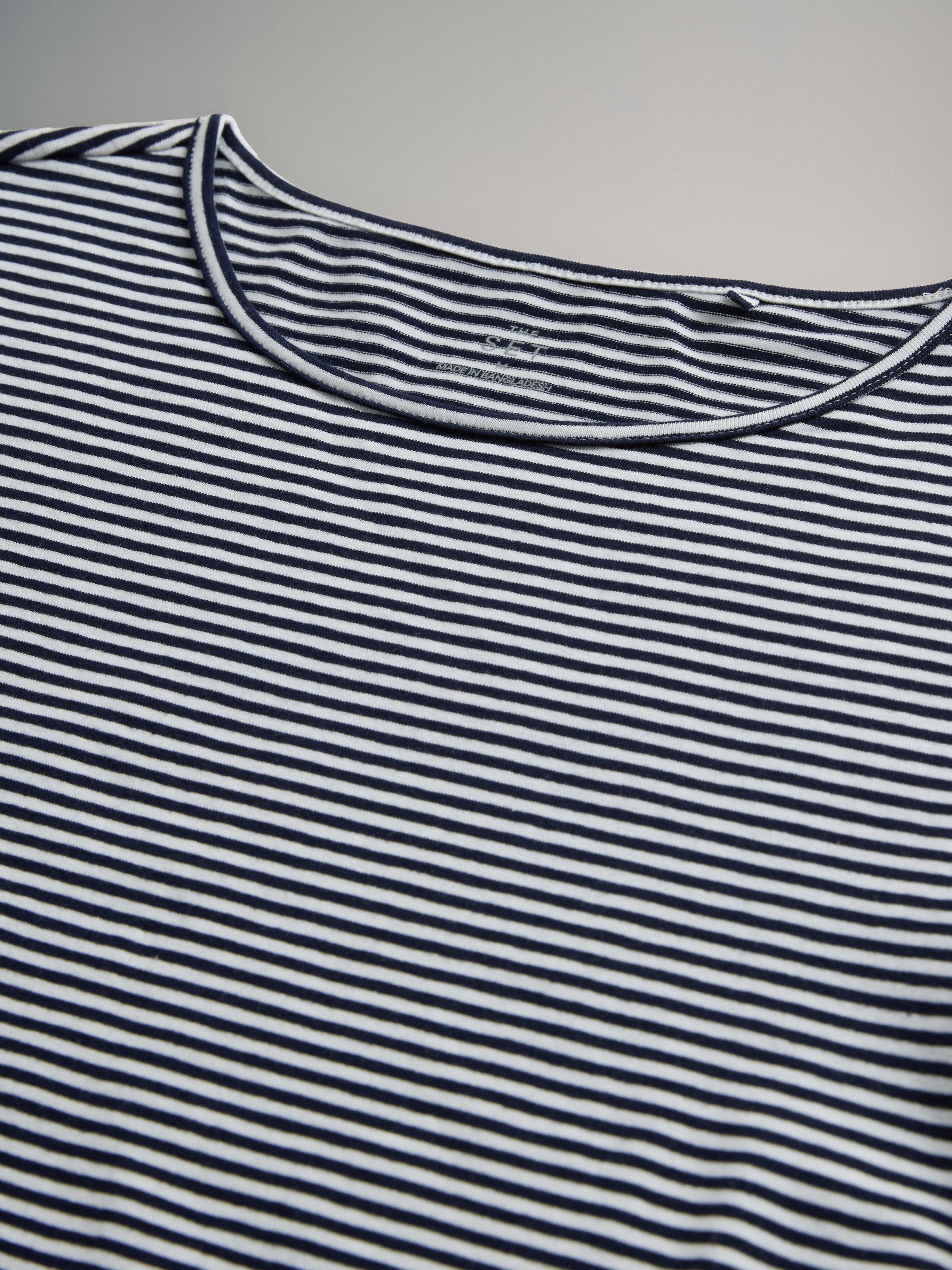 Navy/Chocolate Brown/Brown/Stripe/White 5 Pack Short Sleeve Fitted Crew Neck T-Shirts - Image 6 of 6