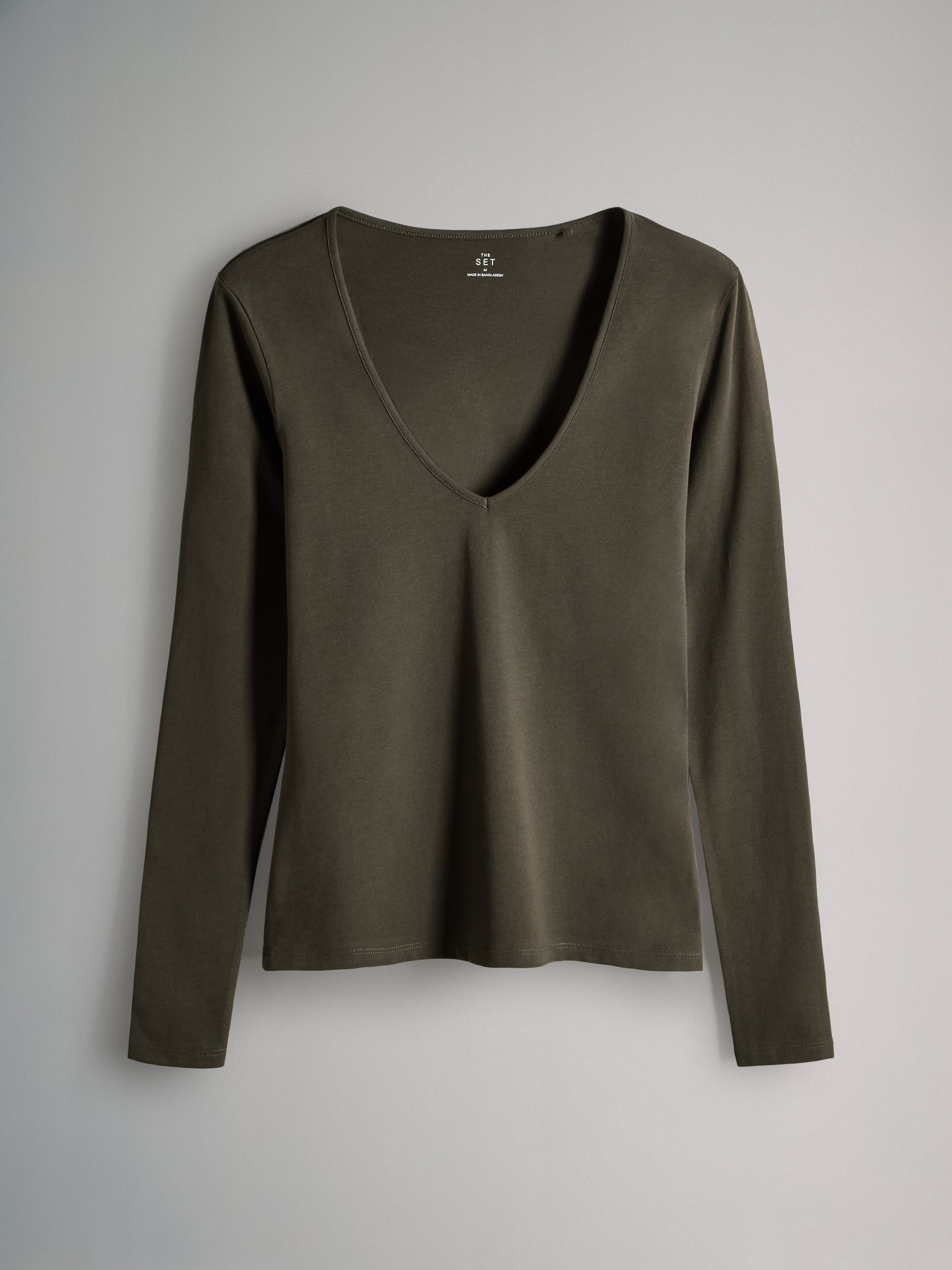 5 Pack Fitted Long Sleeve V-Neck T-Shirts - Image 10 of 14