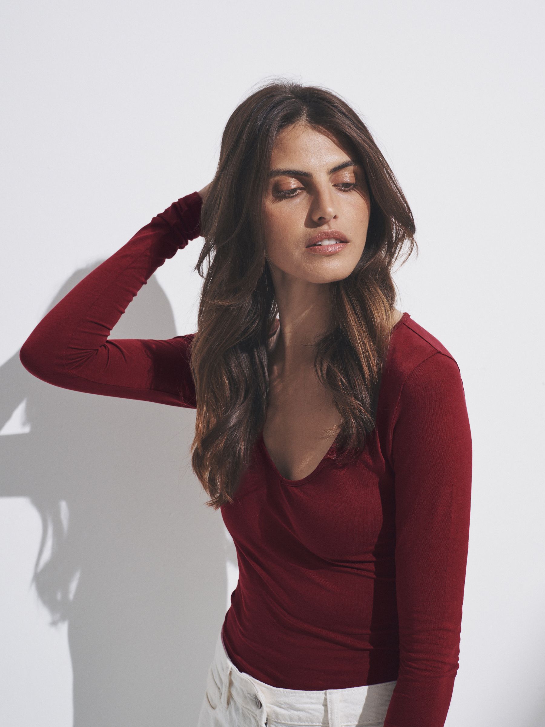 5 Pack Fitted Long Sleeve V-Neck T-Shirts - Image 4 of 14