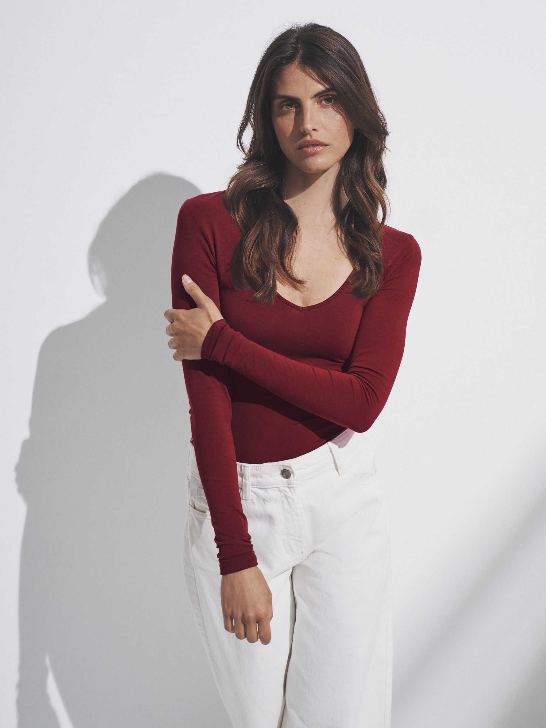 5 Pack Fitted Long Sleeve V-Neck T-Shirts - Image 6 of 14