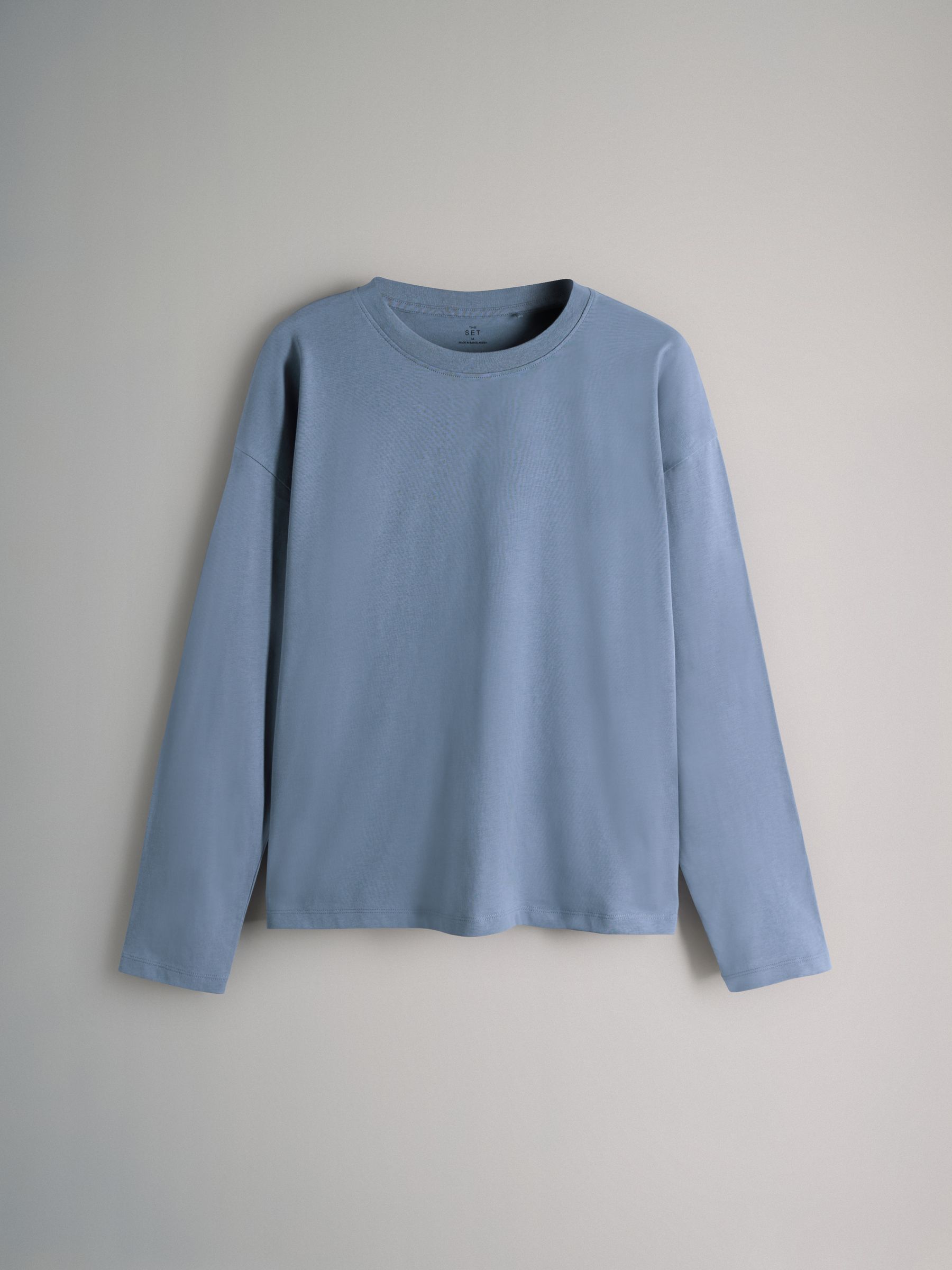 Navy/White/Brown/Light Blue/Stripe - 5 Pack Relaxed Long Sleeved T-Shirts - Image 5 of 8
