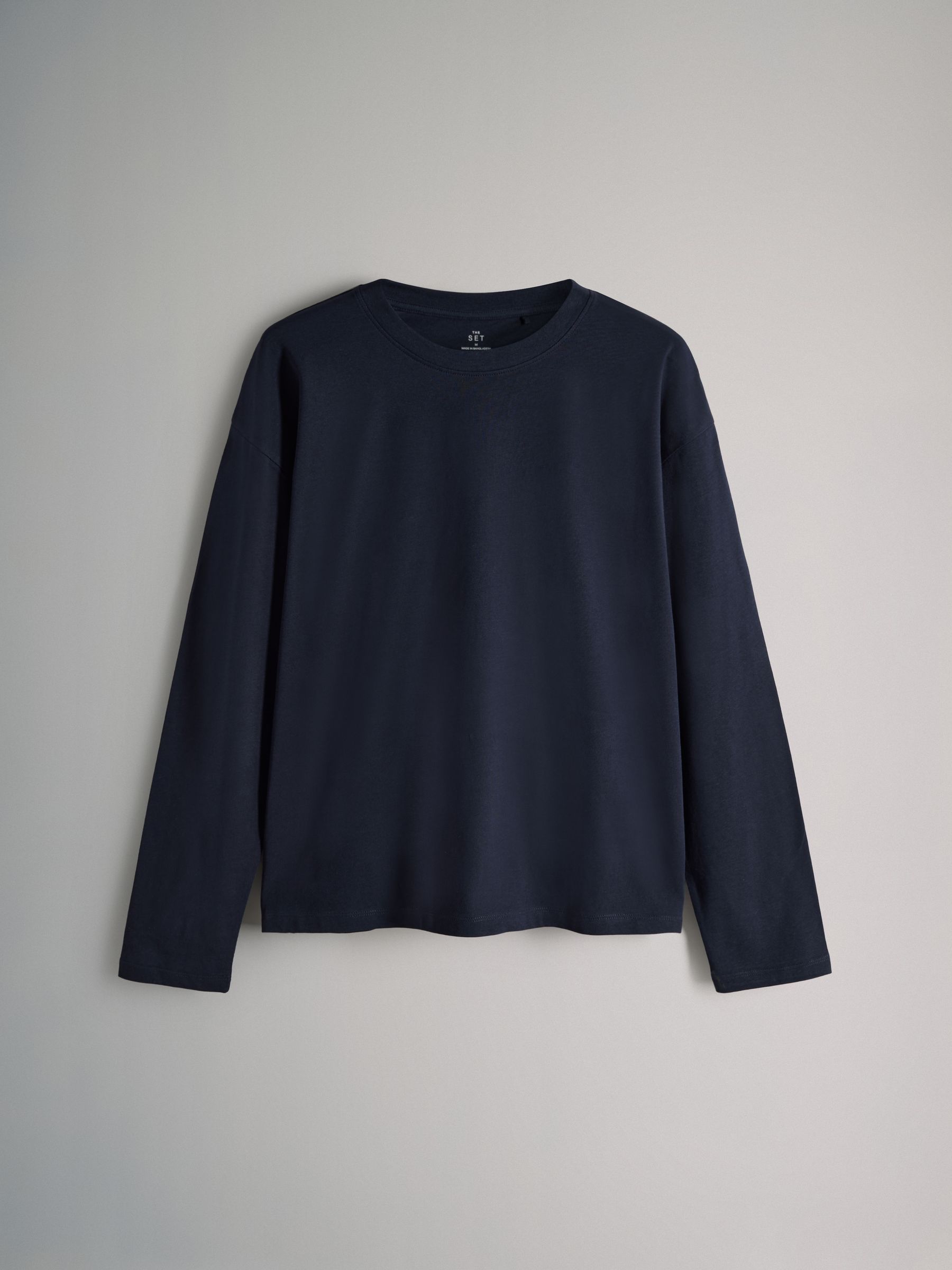 Navy/White/Brown/Light Blue/Stripe - 5 Pack Relaxed Long Sleeved T-Shirts - Image 6 of 8