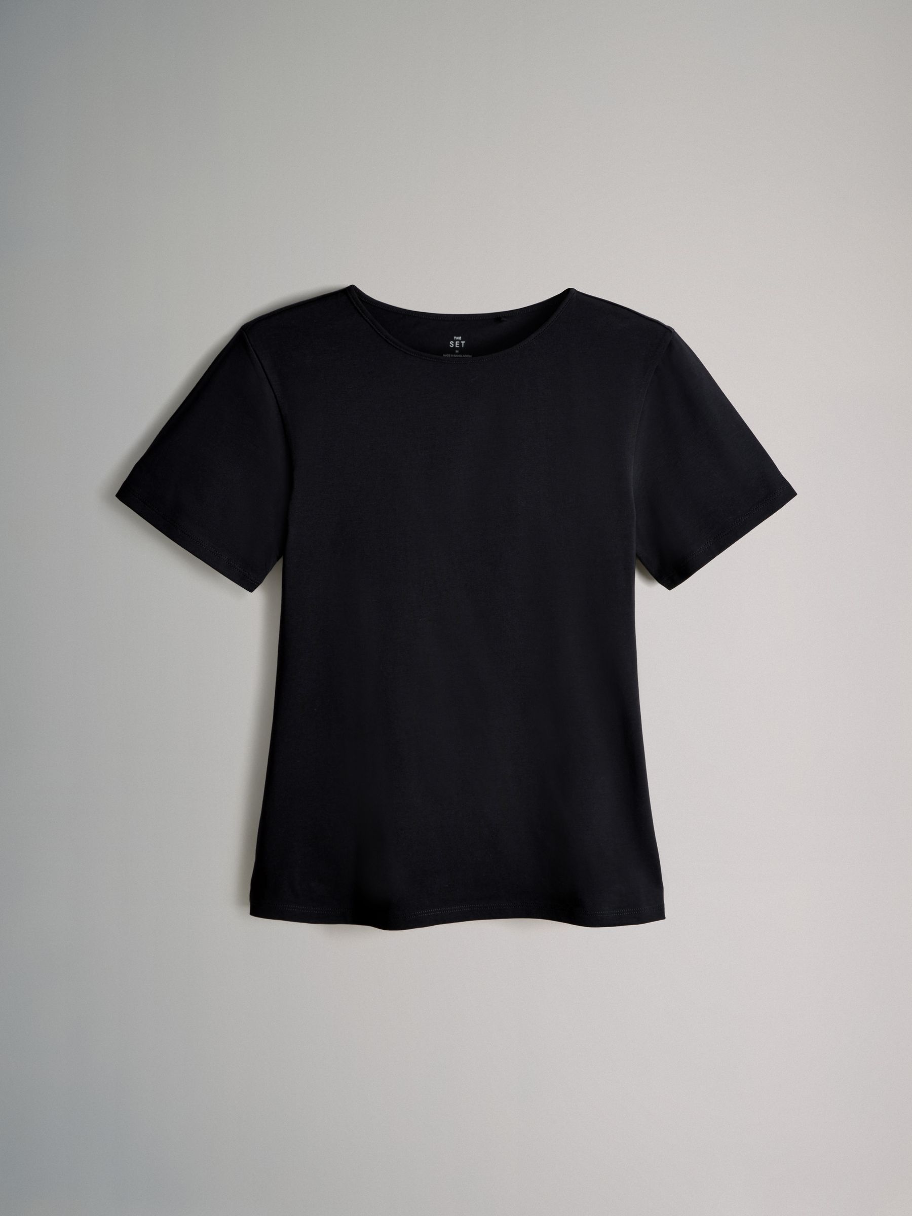 White/Black/Charcoal/Grey Marl/Stripe - 5 Pack Short Sleeve Fitted Crew Neck T-Shirts - Image 3 of 7
