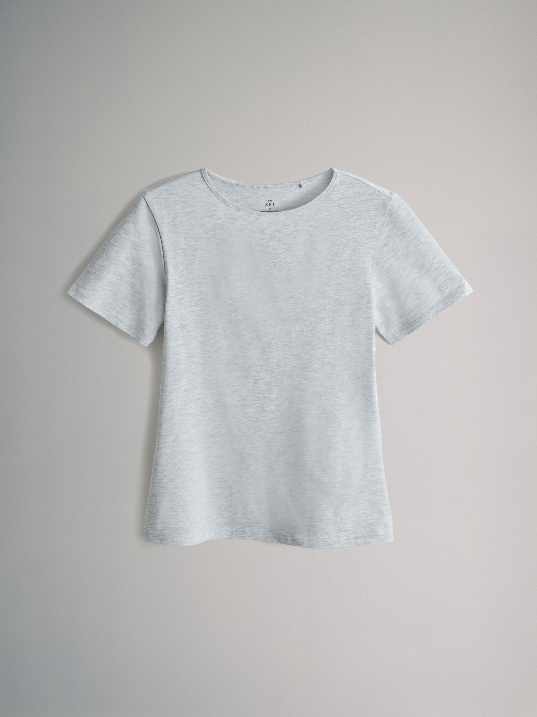 White/Black/Charcoal/Grey Marl/Stripe - 5 Pack Short Sleeve Fitted Crew Neck T-Shirts - Image 5 of 7