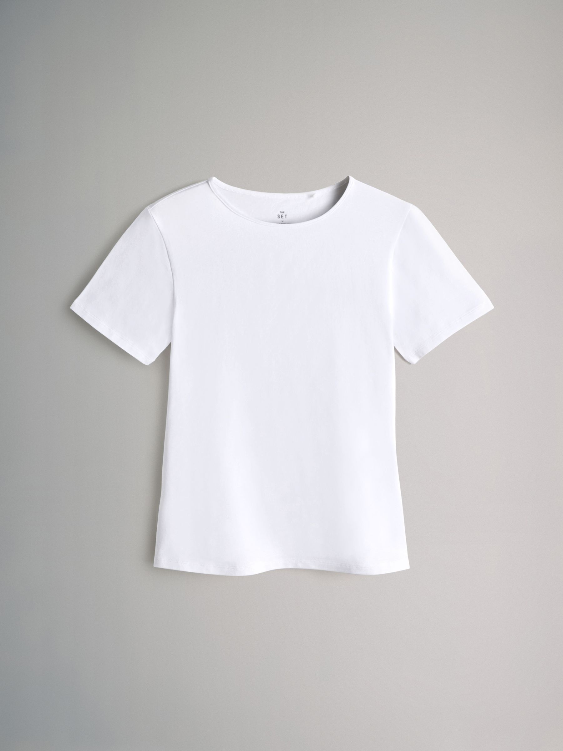 White/Black/Charcoal/Grey Marl/Stripe - 5 Pack Short Sleeve Fitted Crew Neck T-Shirts - Image 6 of 7