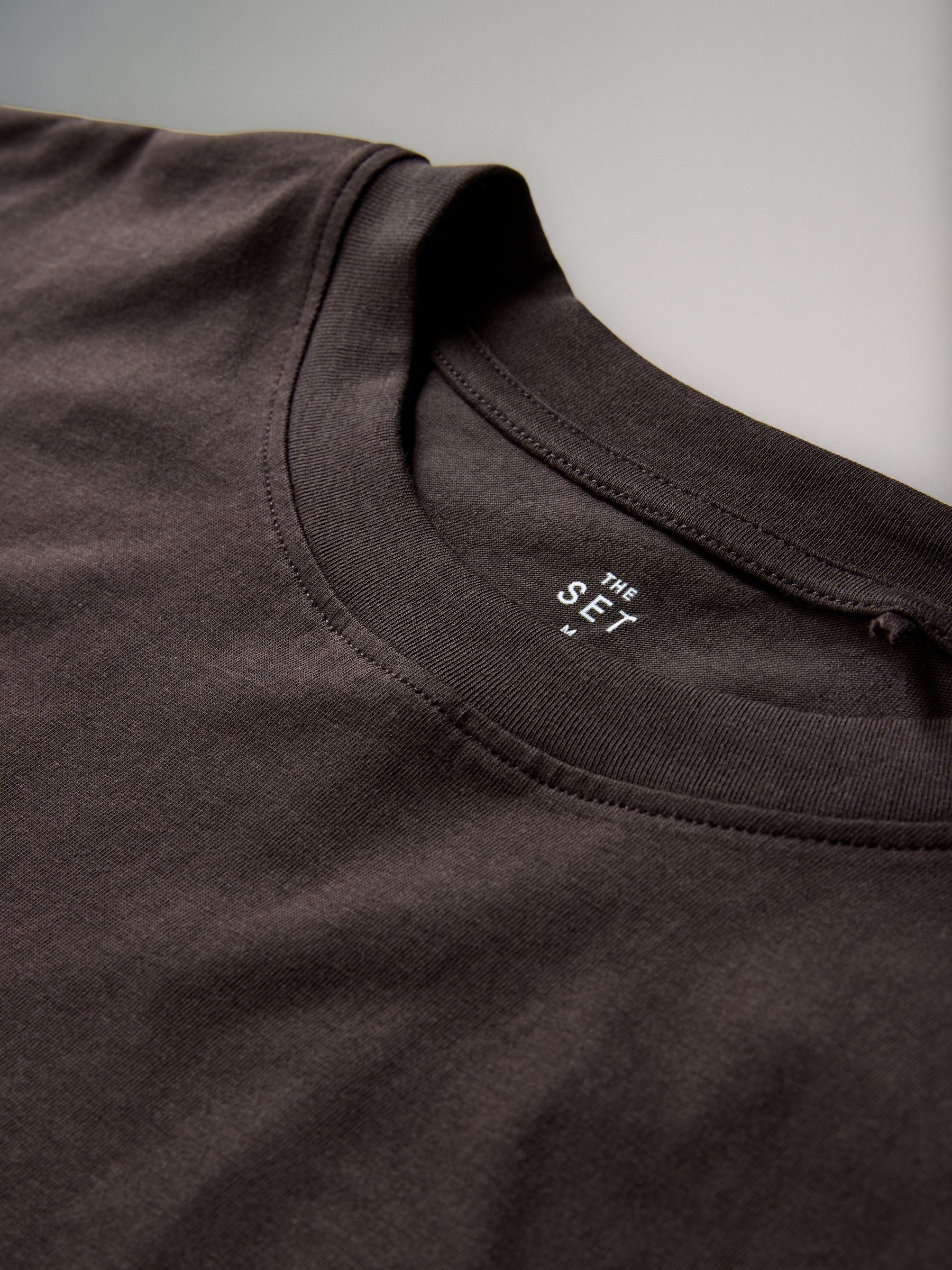 Chocolate Brown/Berry/Mid Pink/Stripe/Cream 5 Pack 100% Cotton Relaxed Long Sleeve T-Shirts - Image 6 of 6