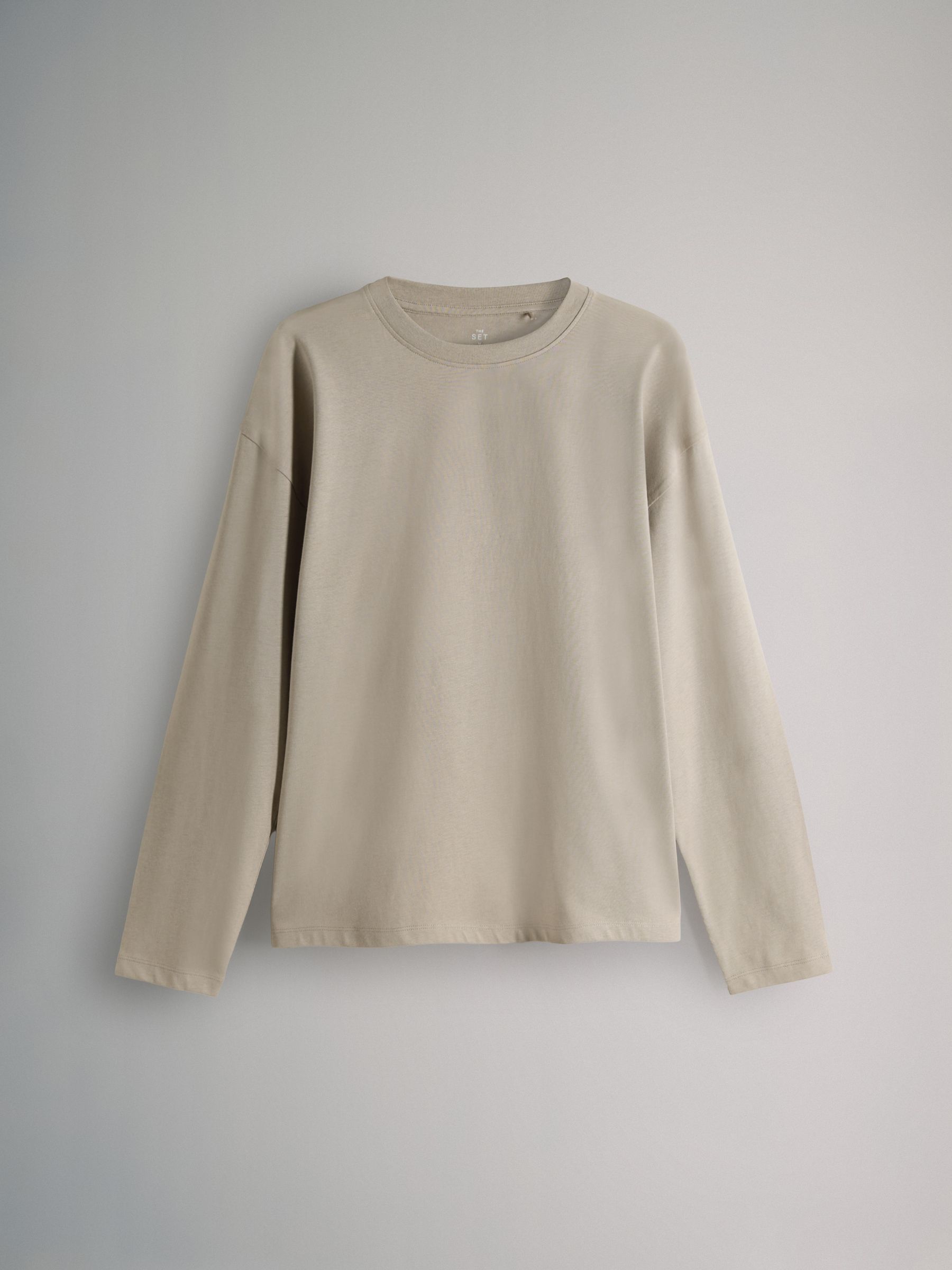 Khaki Green/Taupe Brown/Stripe/Cream - 4 Pack Relaxed Long Sleeve T-Shirts - Image 4 of 7