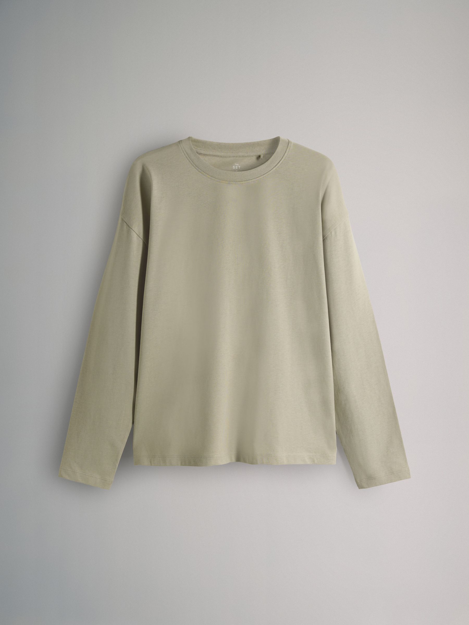 Khaki Green/Taupe Brown/Stripe/Cream - 4 Pack Relaxed Long Sleeve T-Shirts - Image 5 of 7