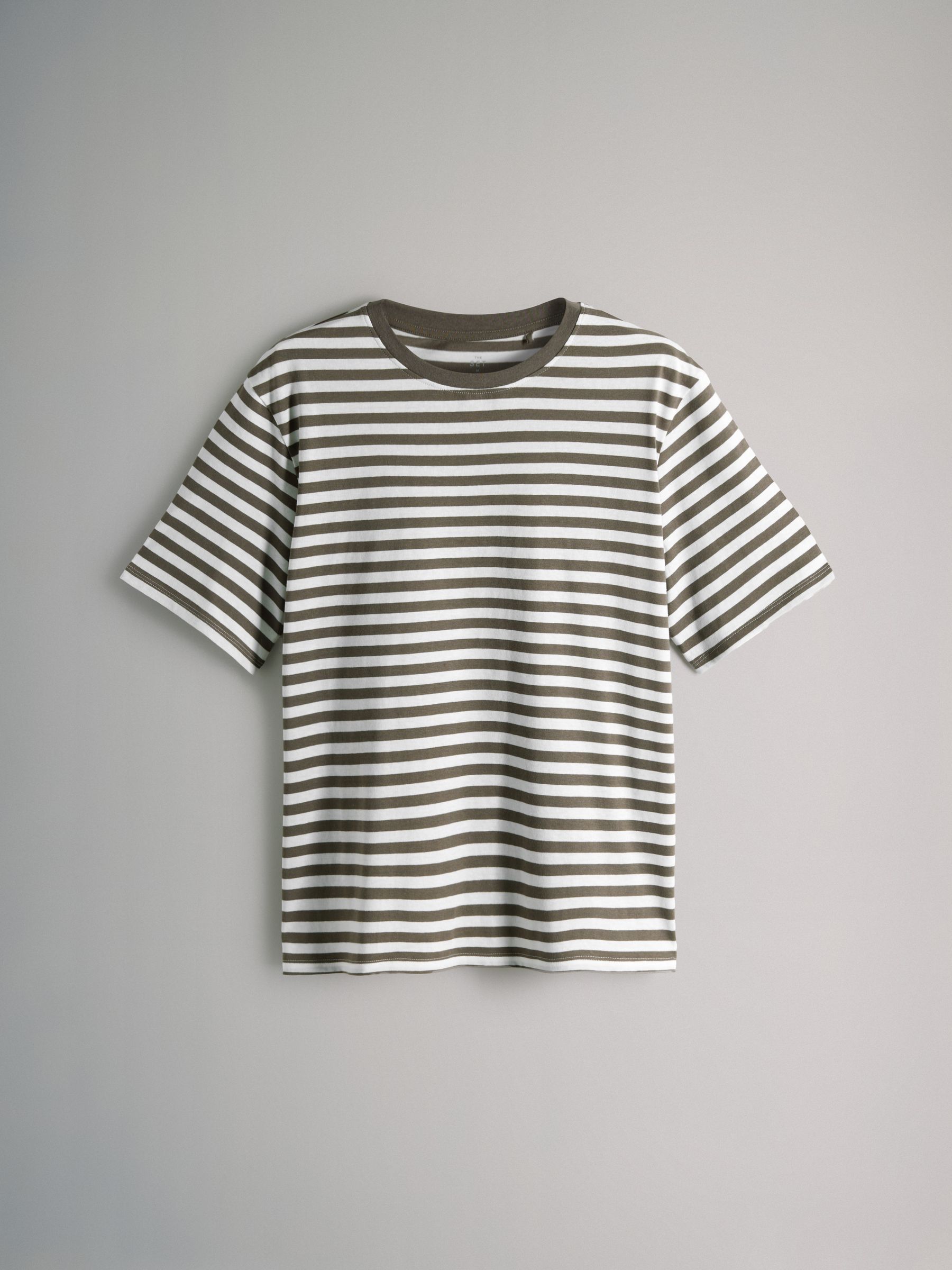 White/Stripe/Khaki/Light Khaki - 4 Pack Short Sleeved Relaxed T-Shirts - Image 5 of 7