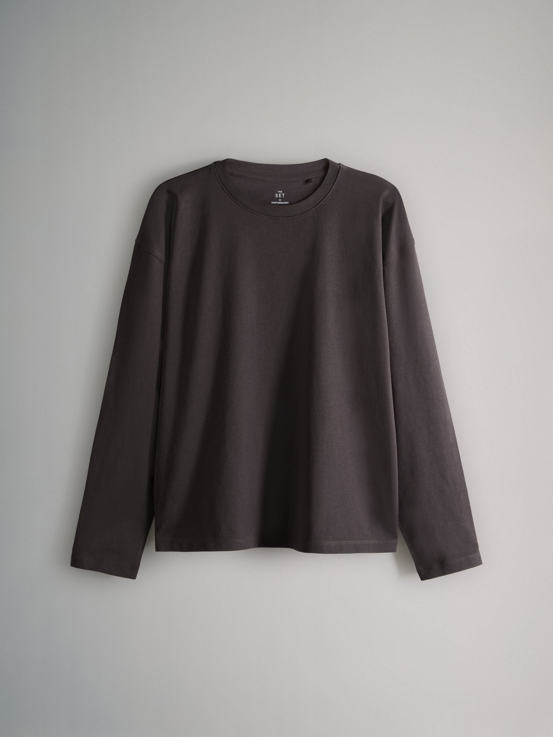 Black/Chocolate Brown/Taupe Brown/Neutral/White - 5 Pack Relaxed Long Sleeved T-Shirts - Image 2 of 8