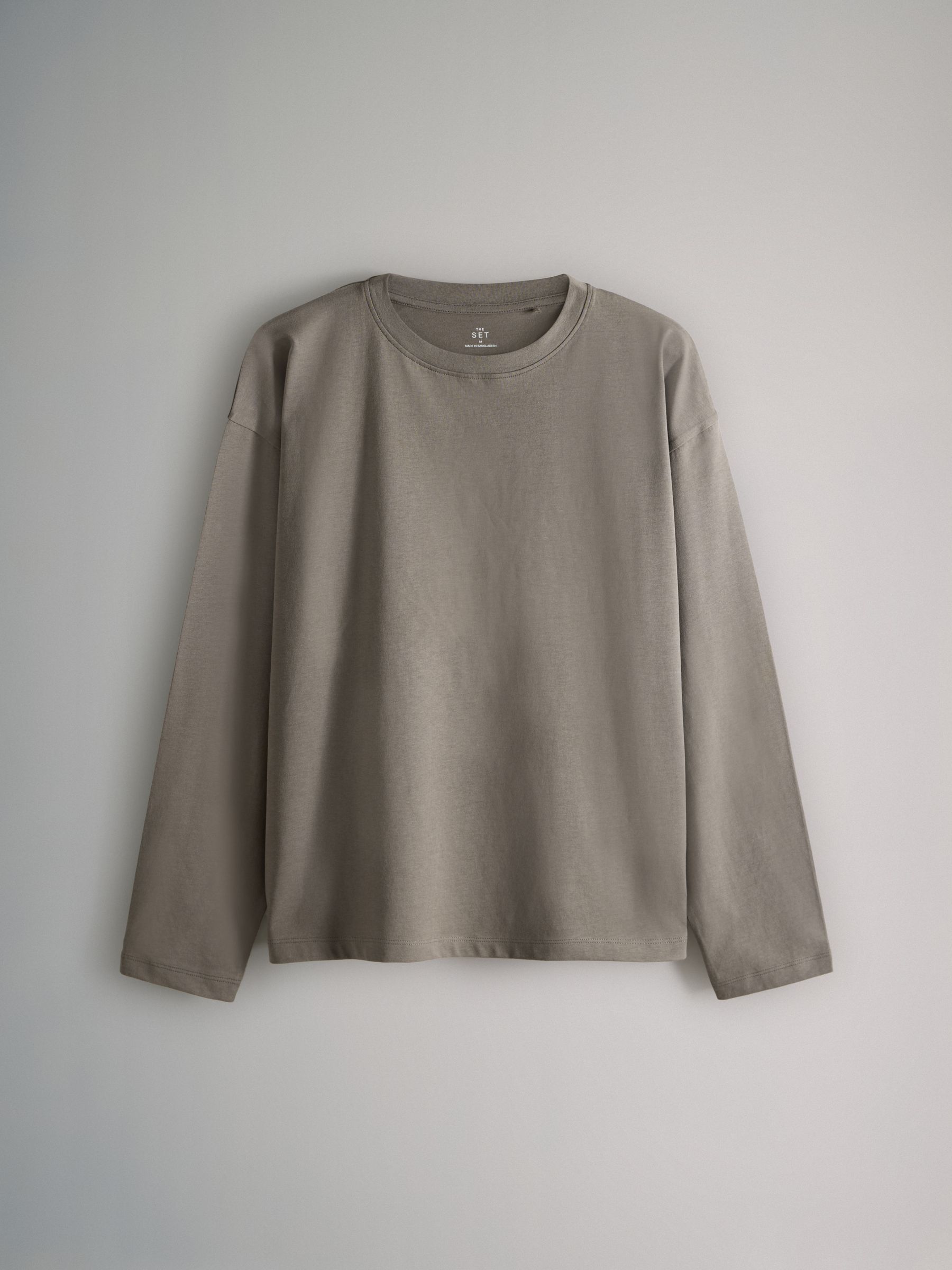 Black/Chocolate Brown/Taupe Brown/Neutral/White - 5 Pack Relaxed Long Sleeved T-Shirts - Image 3 of 8