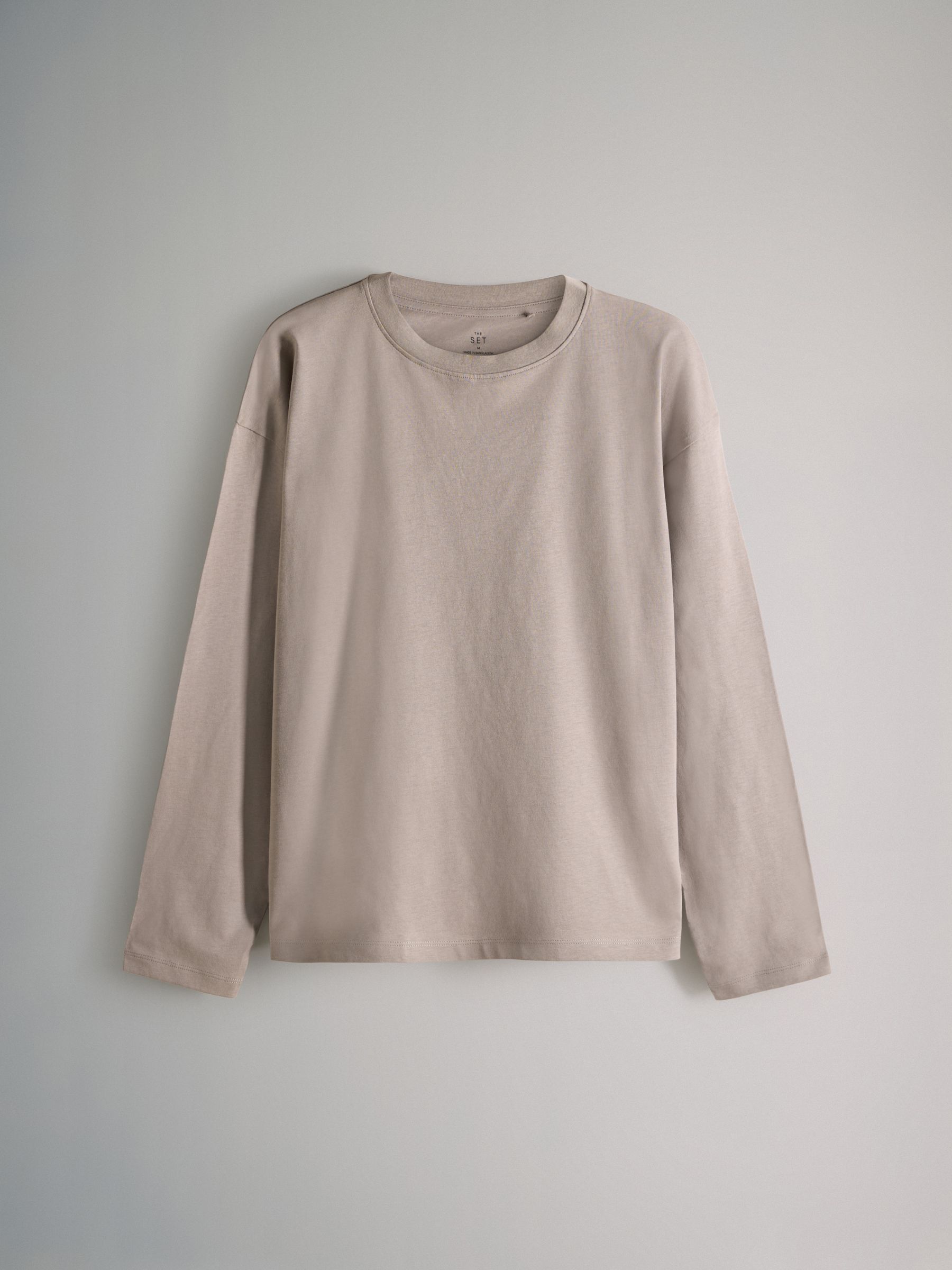 Black/Chocolate Brown/Taupe Brown/Neutral/White - 5 Pack Relaxed Long Sleeved T-Shirts - Image 6 of 8