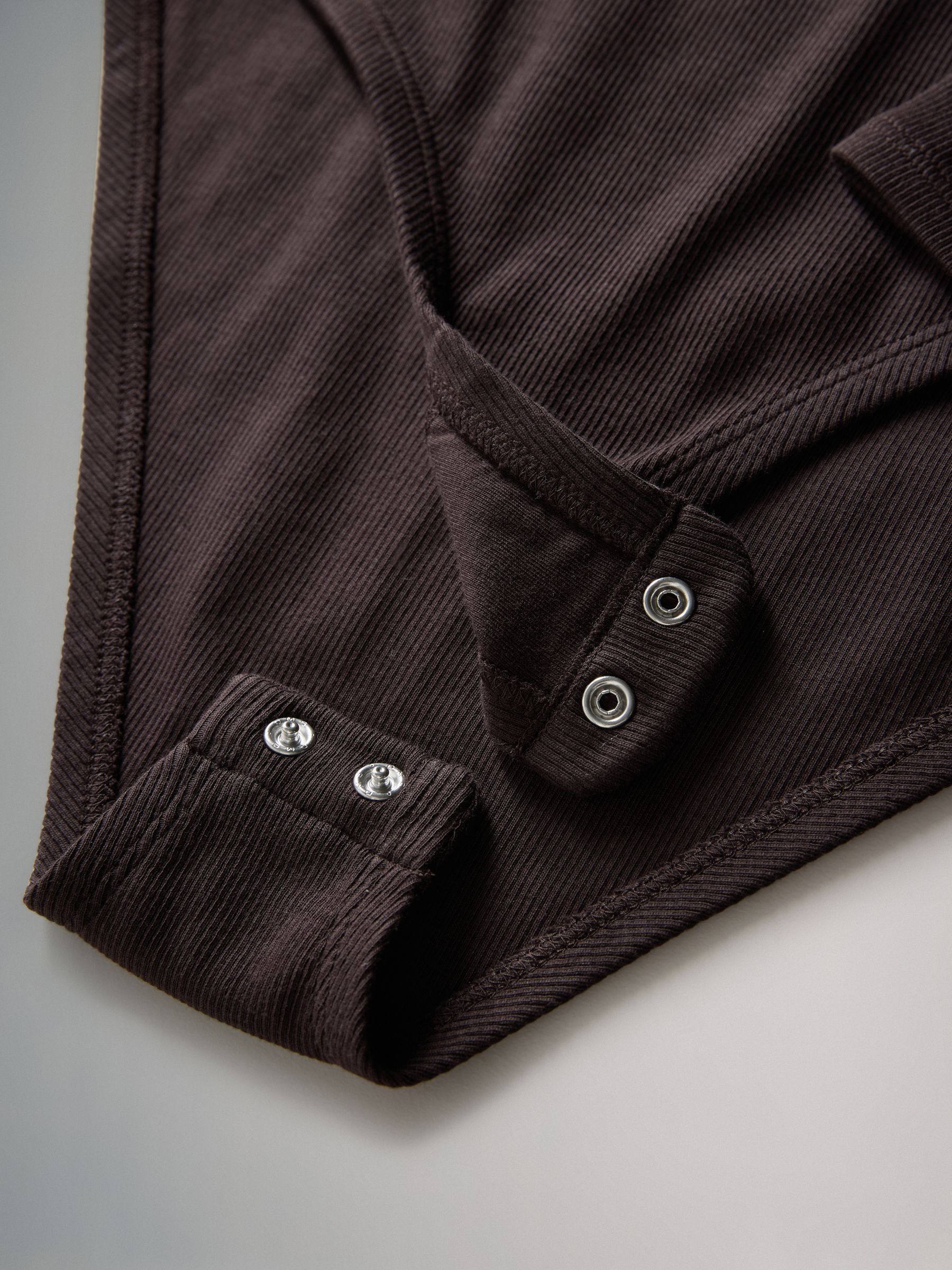 Chocolate Brown/Navy Blue/Stripe 3 Pack Long Sleeve Scoop Neck Ribbed Bodies - Image 6 of 6