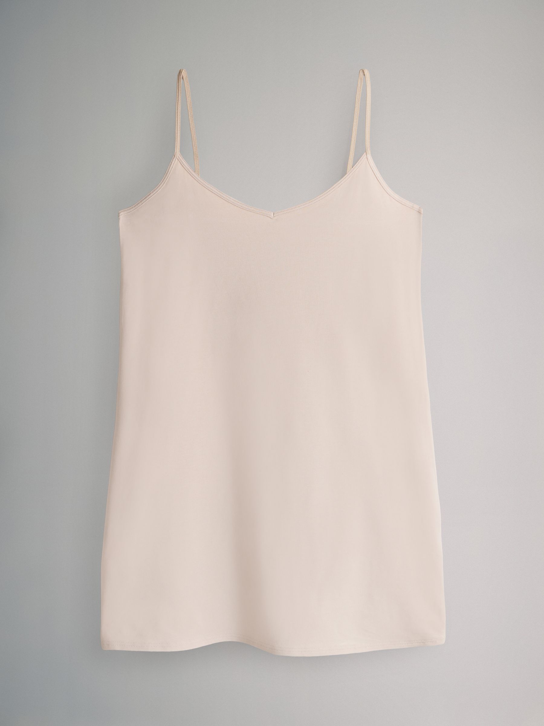 Black/Chocolate Brown/Taupe Brown/Nude/White - 5 Pack Longline Thin Strap Vest Tops - Image 3 of 7