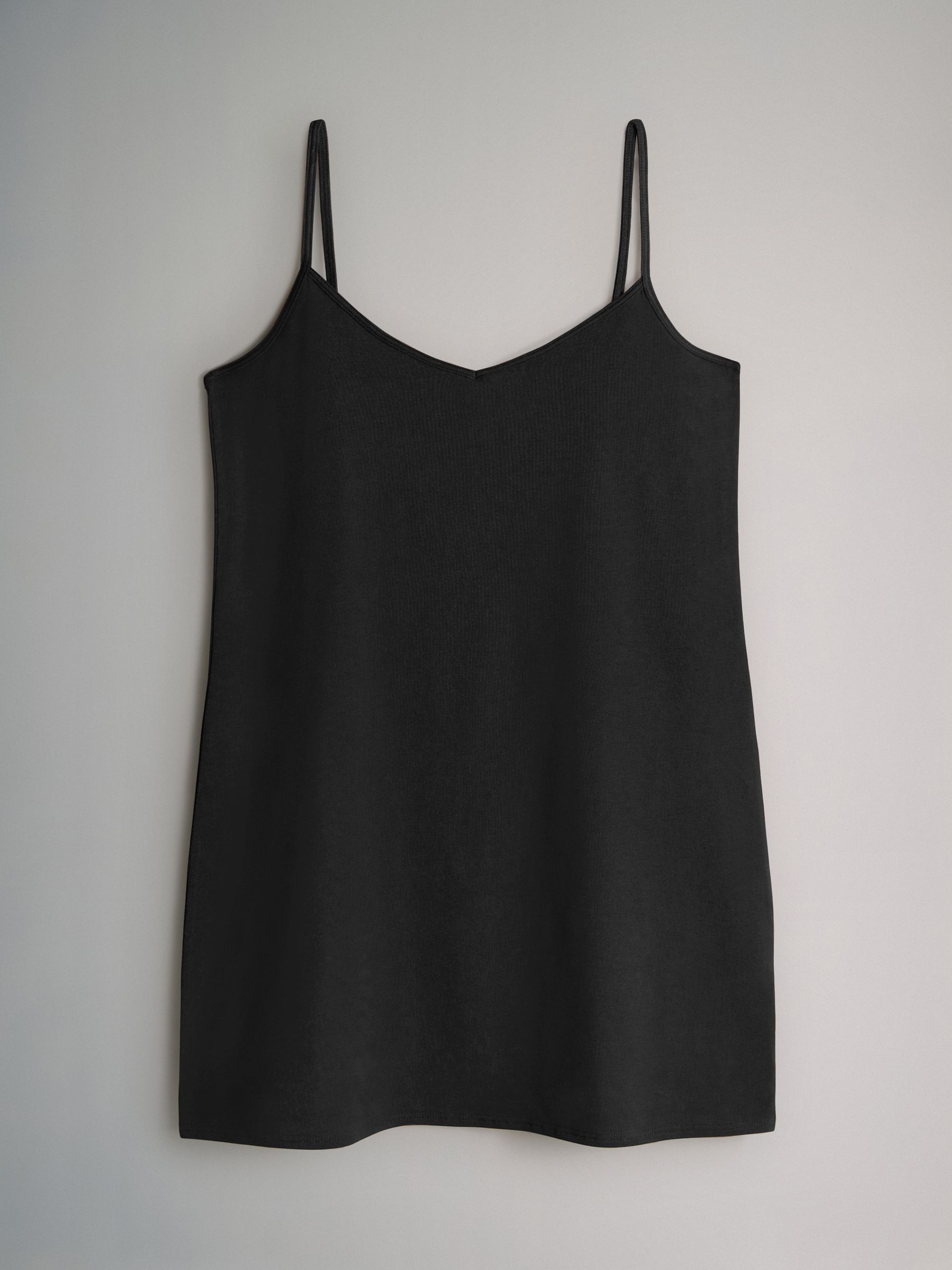 Black/Chocolate Brown/Taupe Brown/Nude/White - 5 Pack Longline Thin Strap Vest Tops - Image 4 of 7