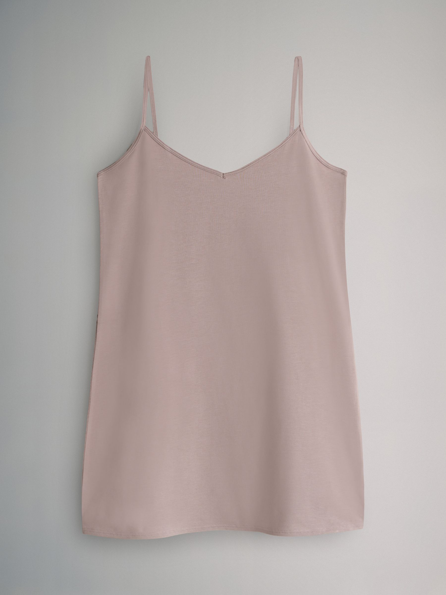 Black/Chocolate Brown/Taupe Brown/Nude/White - 5 Pack Longline Thin Strap Vest Tops - Image 6 of 7
