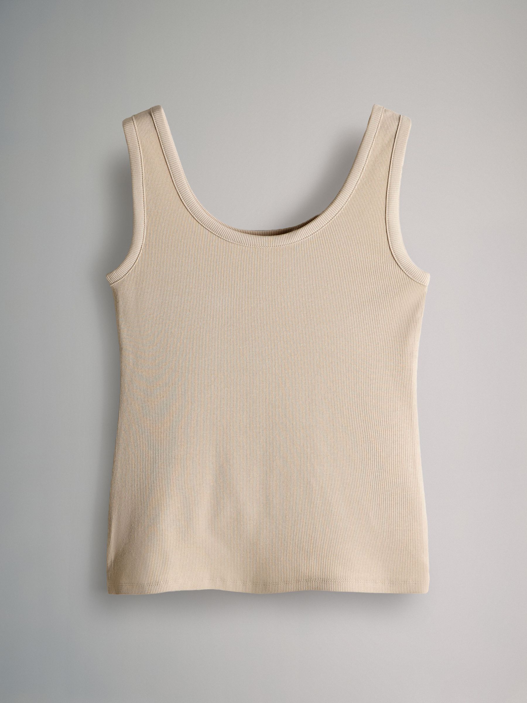 5 Pack Ribbed Scoop Neck Vests - Image 2 of 11