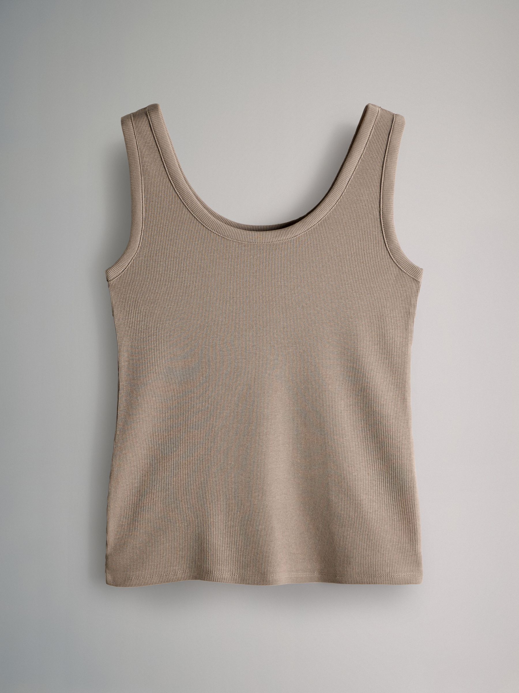 5 Pack Ribbed Scoop Neck Vests - Image 4 of 11
