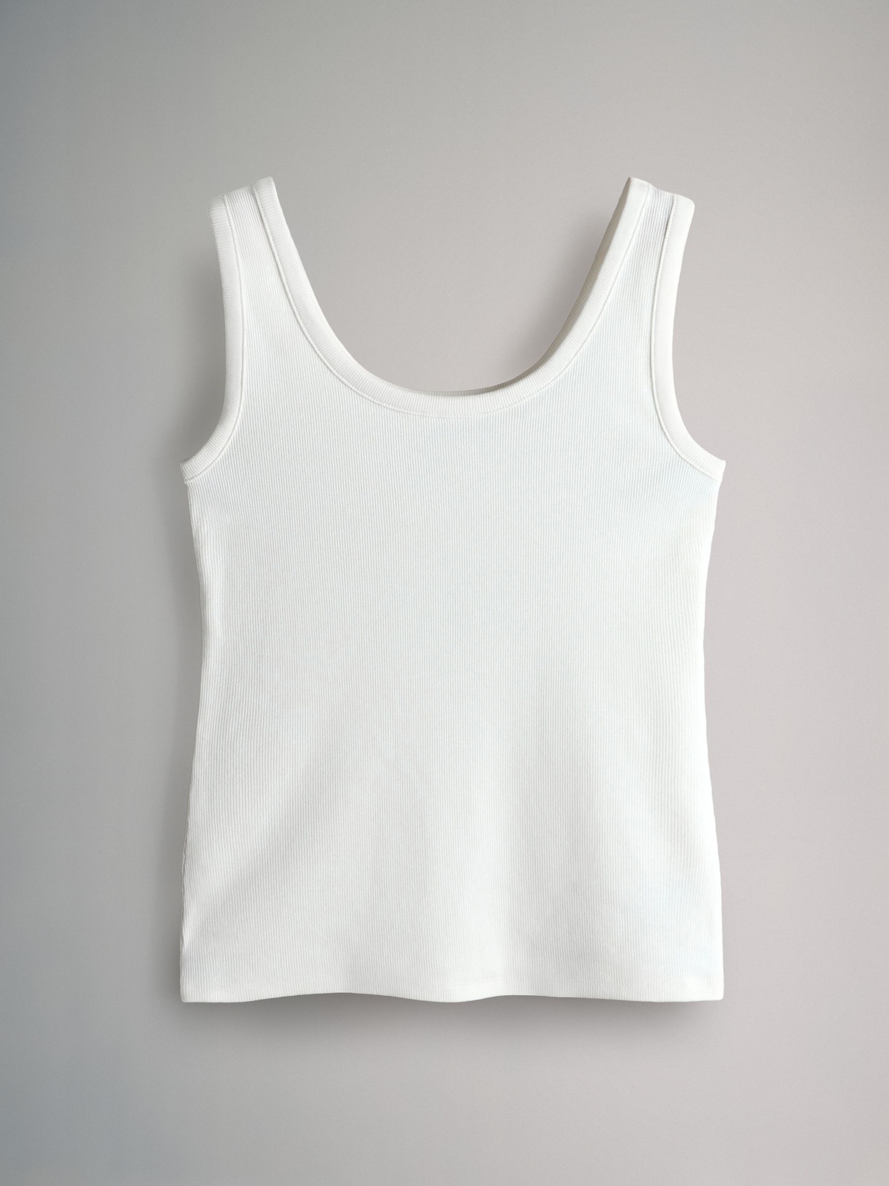 5 Pack Ribbed Scoop Neck Vests - Image 5 of 11
