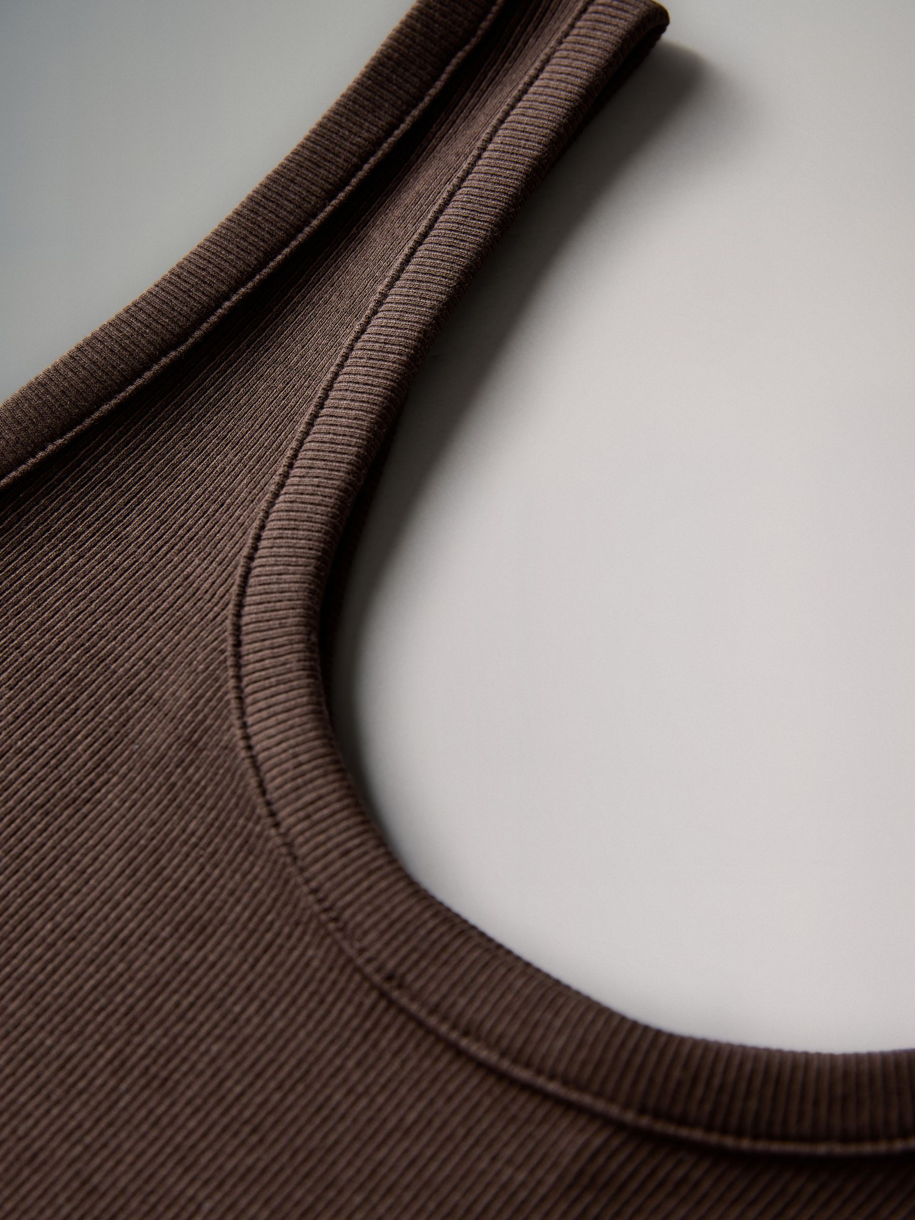 White/Black/Brown/Taupe Brown/Neutral 5 Pack Ribbed Scoop Neck Vests - Image 7 of 7