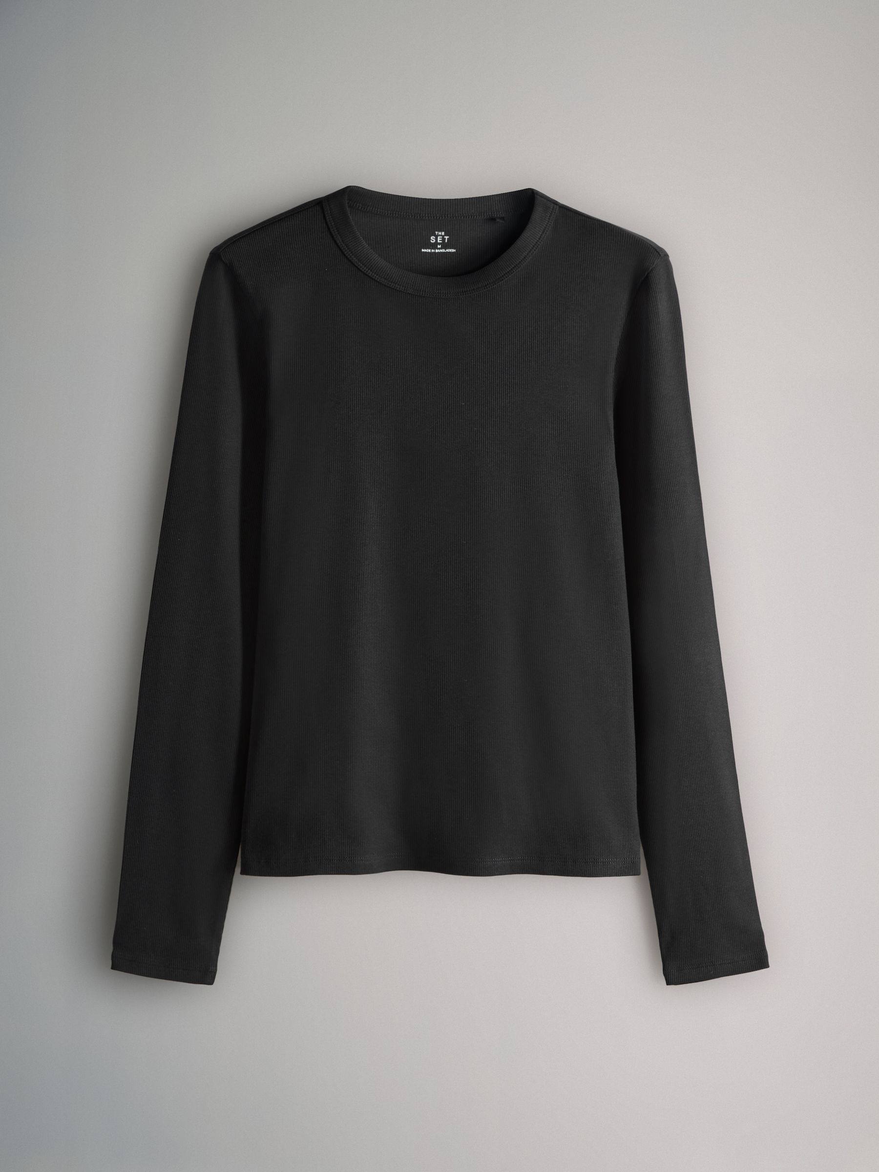 Black/Berry/Khaki/Neutral - 4 Pack Long Sleeve Ribbed T-Shirts - Image 5 of 7