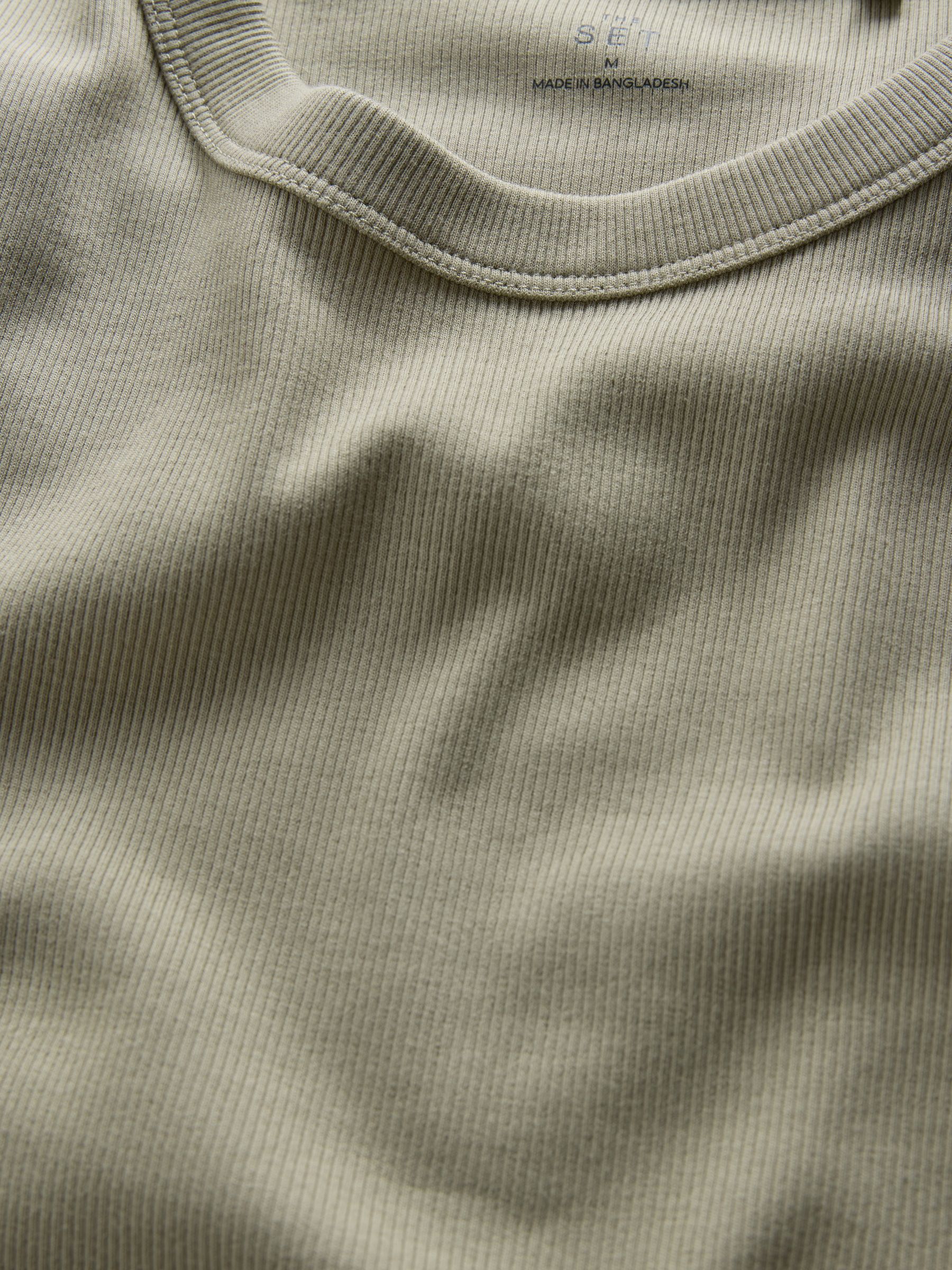 Black/Berry/Khaki/Neutral - 4 Pack Long Sleeve Ribbed T-Shirts - Image 6 of 7