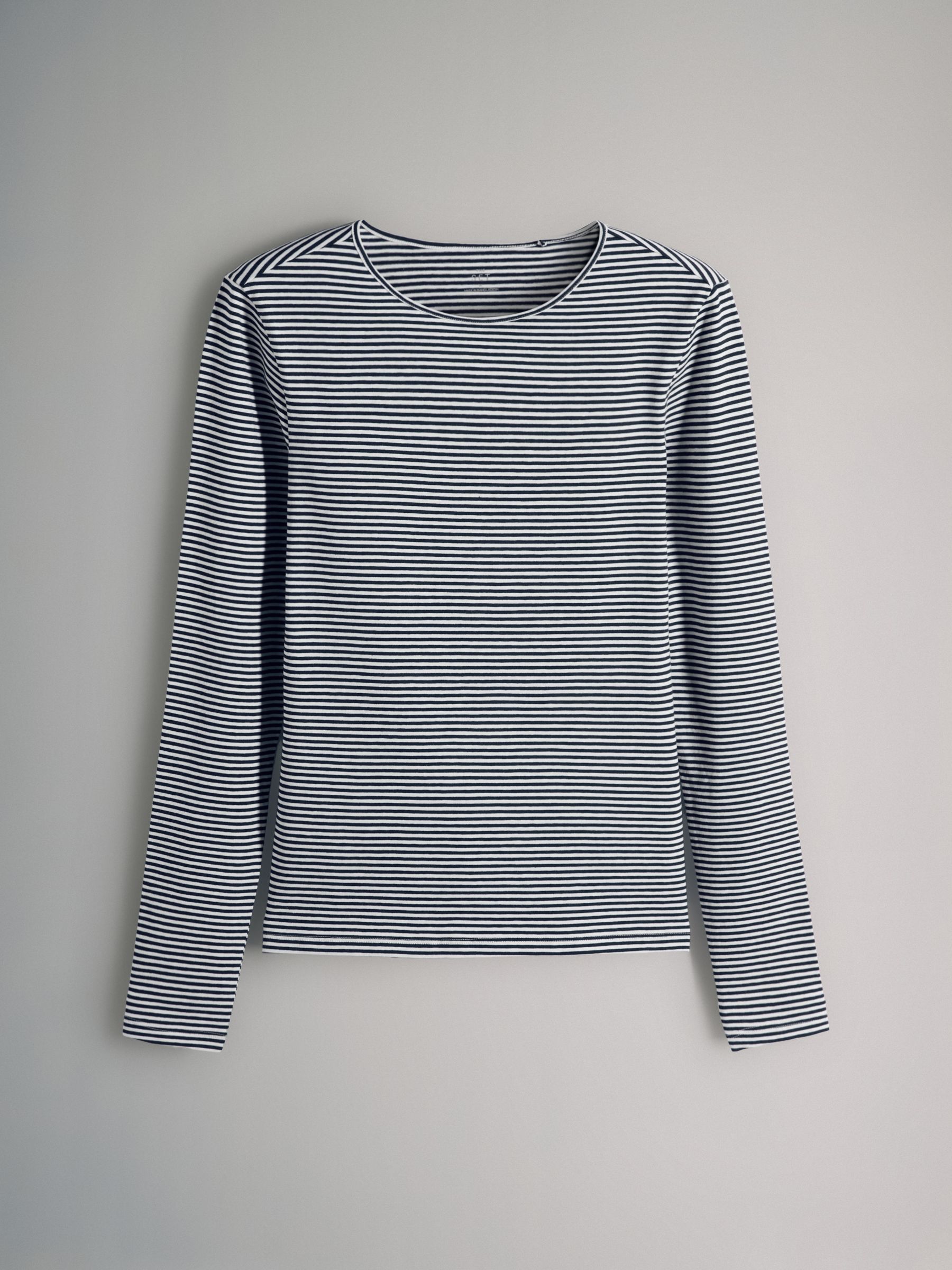 Cream/Navy/Light Blue/Brown/Chocolate Brown - 5 Pack Long Sleeve Crew Neck T-Shirts - Image 3 of 8