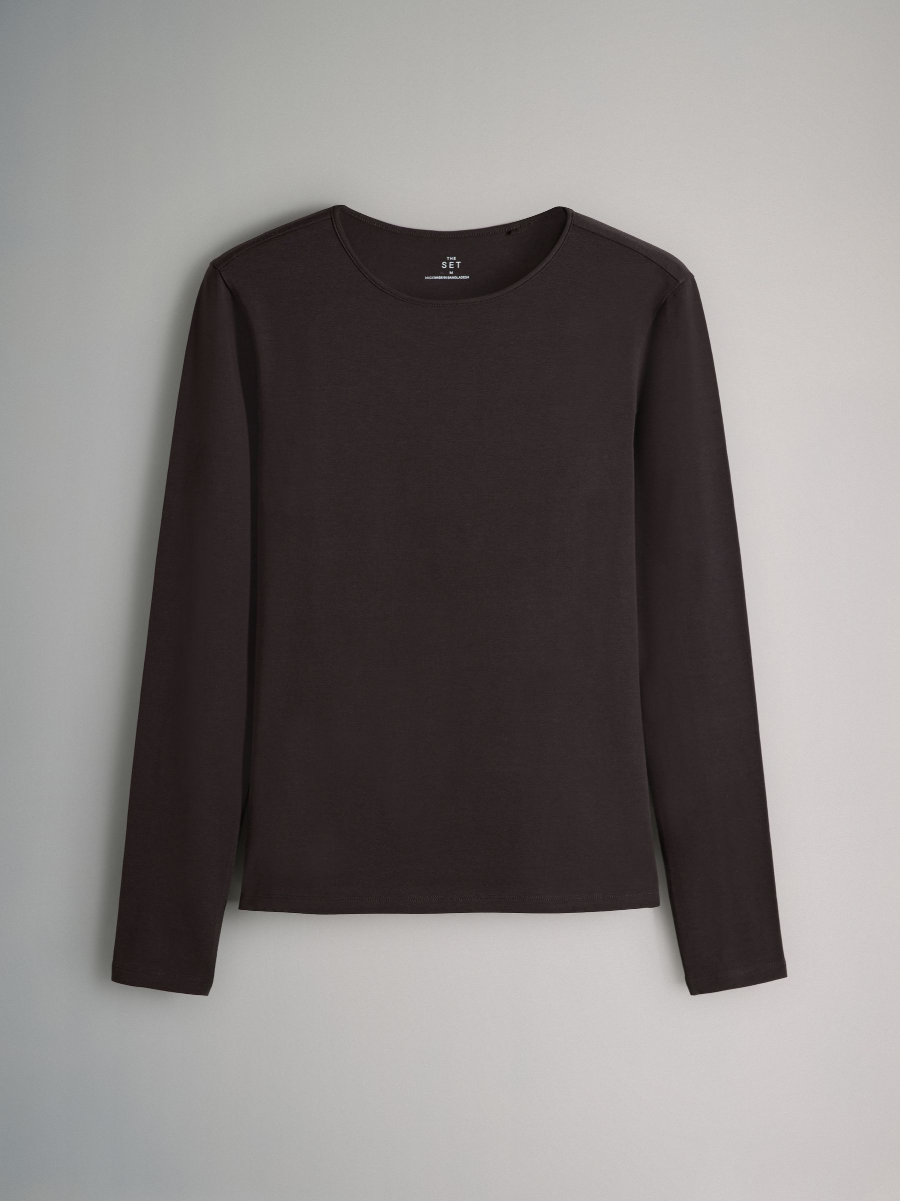 Cream/Navy/Light Blue/Brown/Chocolate Brown - 5 Pack Long Sleeve Crew Neck T-Shirts - Image 4 of 8