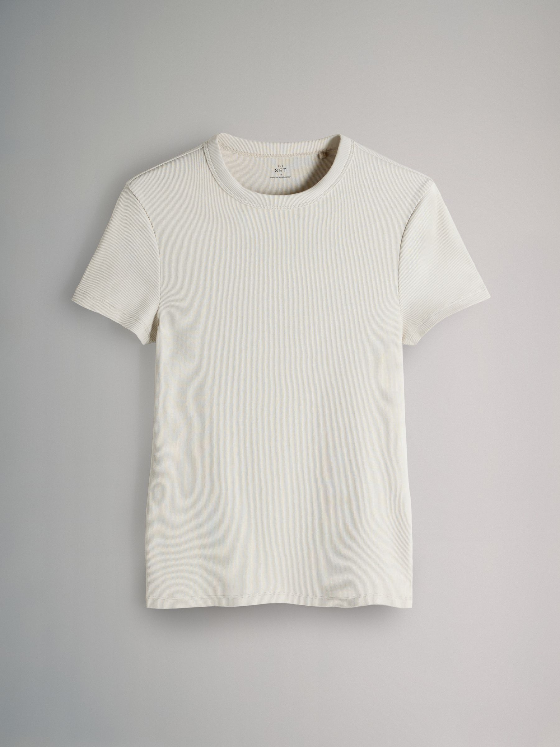 Light Khaki/Warm Stone/White - 3 Pack Short Sleeve Ribbed T-Shirts - Image 3 of 6