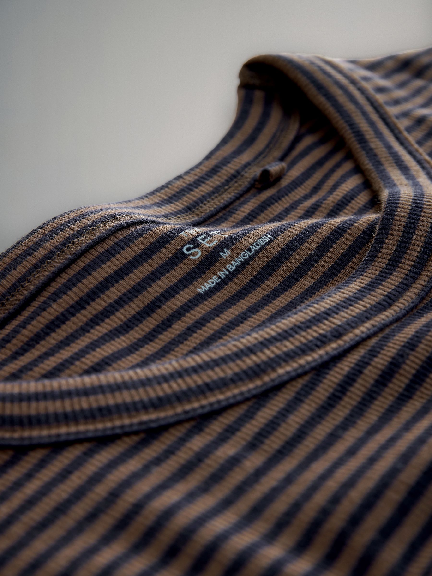 Blue/Brown/Stripe - 3 Pack Ribbed Long Sleeve Midi Dress - Image 3 of 3